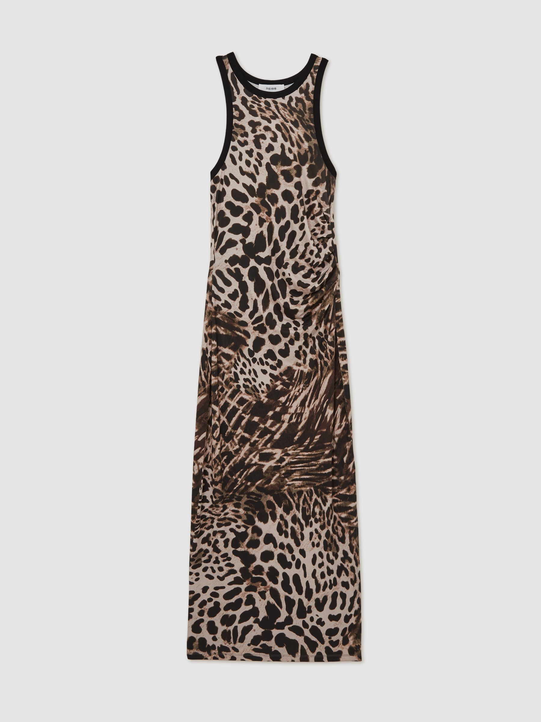 Leopard-Print Jersey Bodycon Dress in Neutral - Image 2 of 5