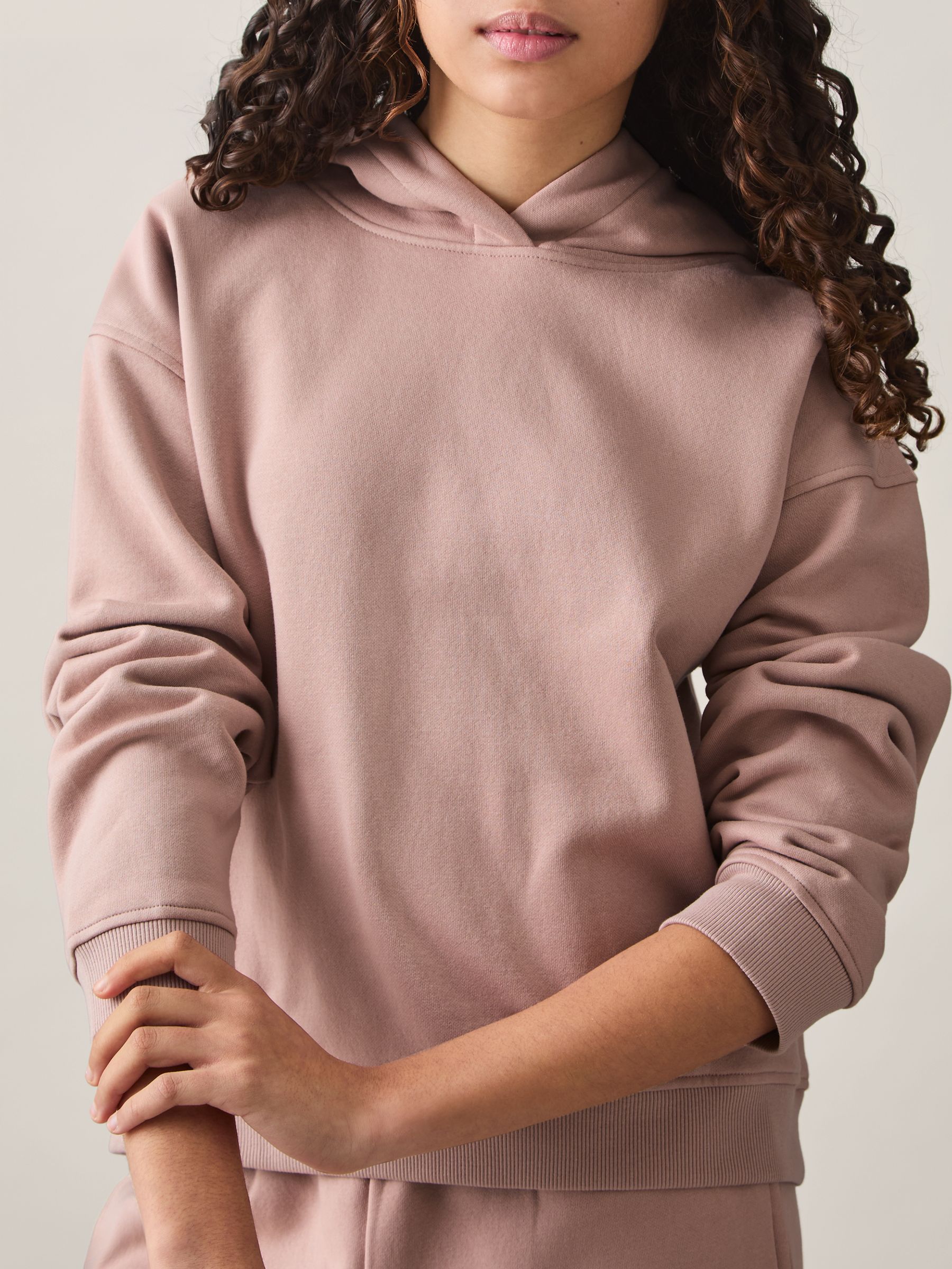 4-9 yrs Cotton-Blend Hoodie And Joggers Set in Mink - Image 3 of 4