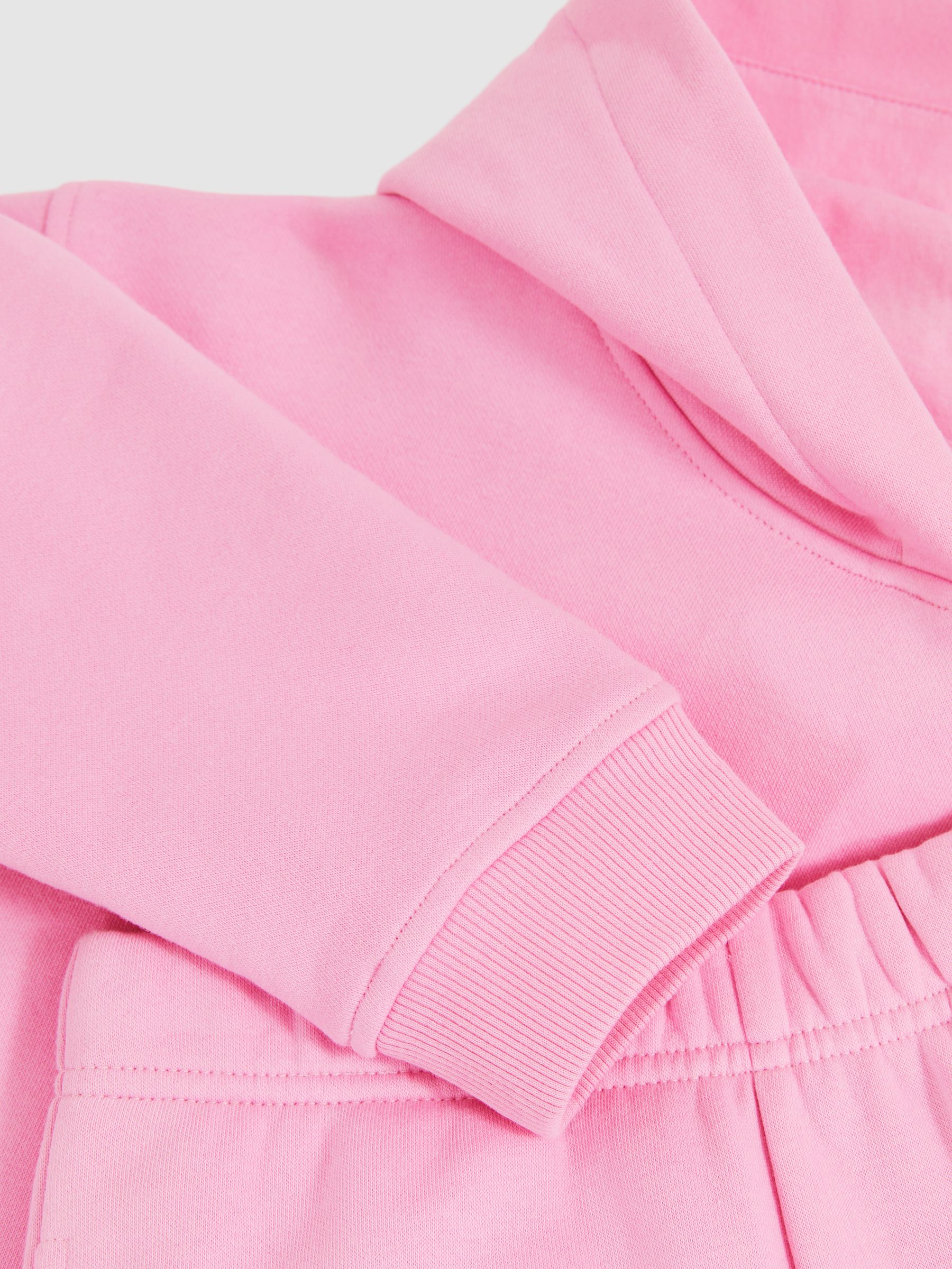 4-9 yrs Cotton-Blend Hoodie And Joggers Set in Bright Pink - Image 4 of 4