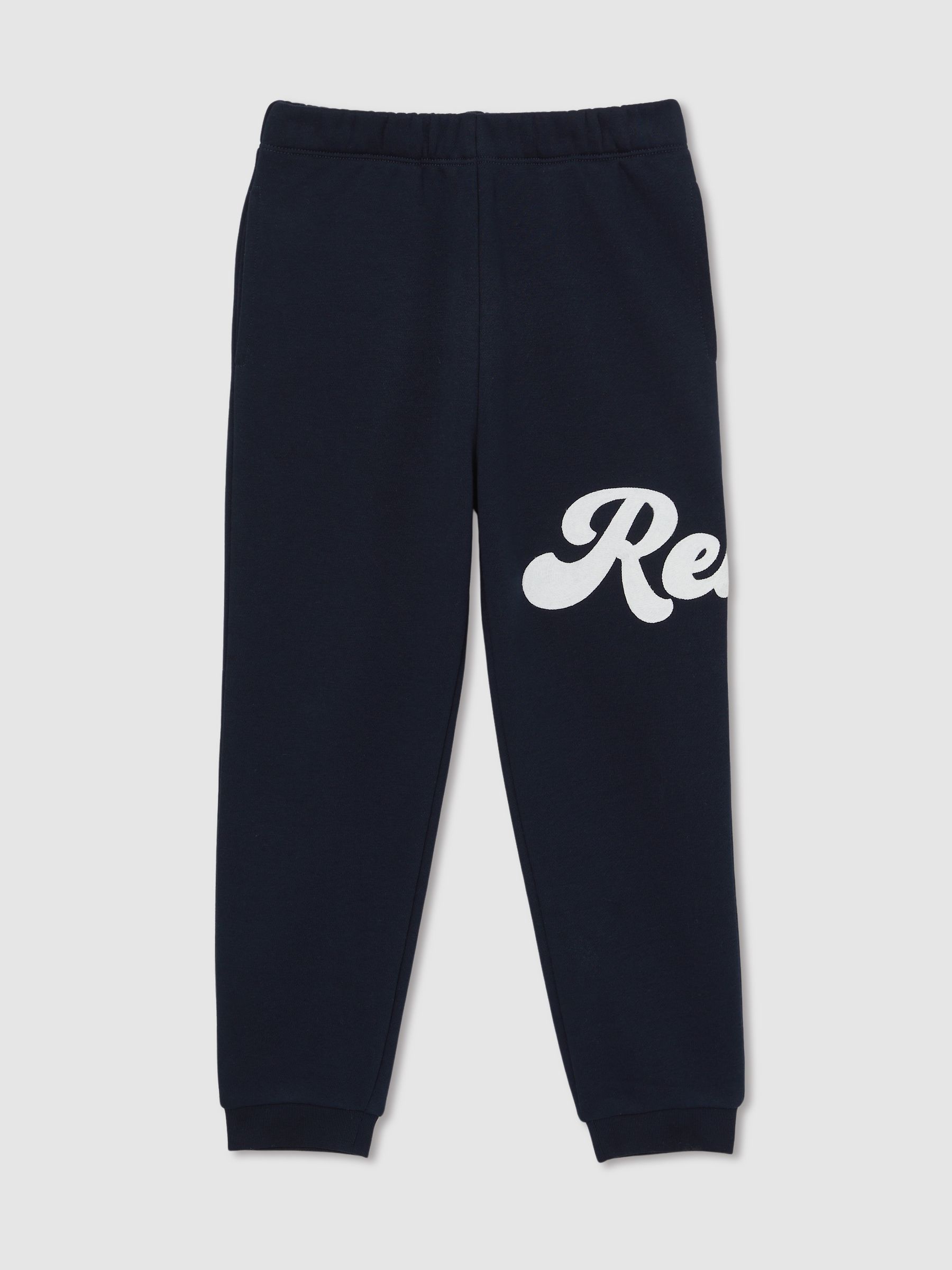13-14 yrs Cotton-Blend Logo Script Joggers in Navy - Image 1 of 5