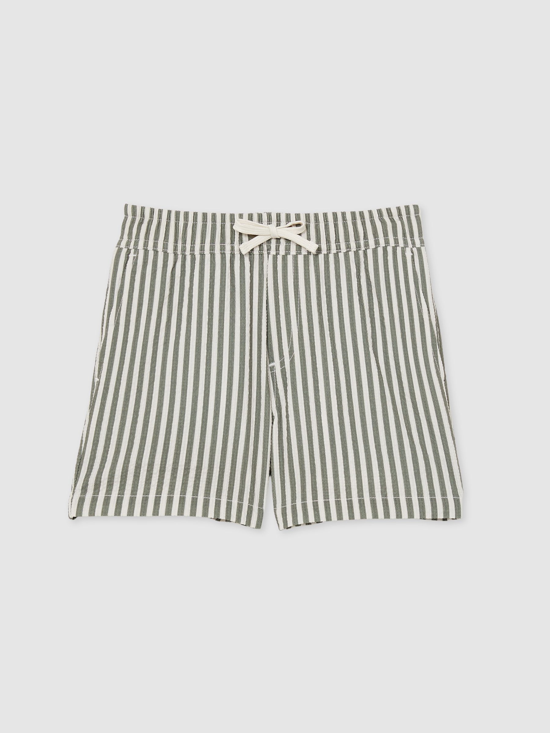 13-14 yrs Seersucker Striped Swim Shorts in Sage/White - Image 1 of 4