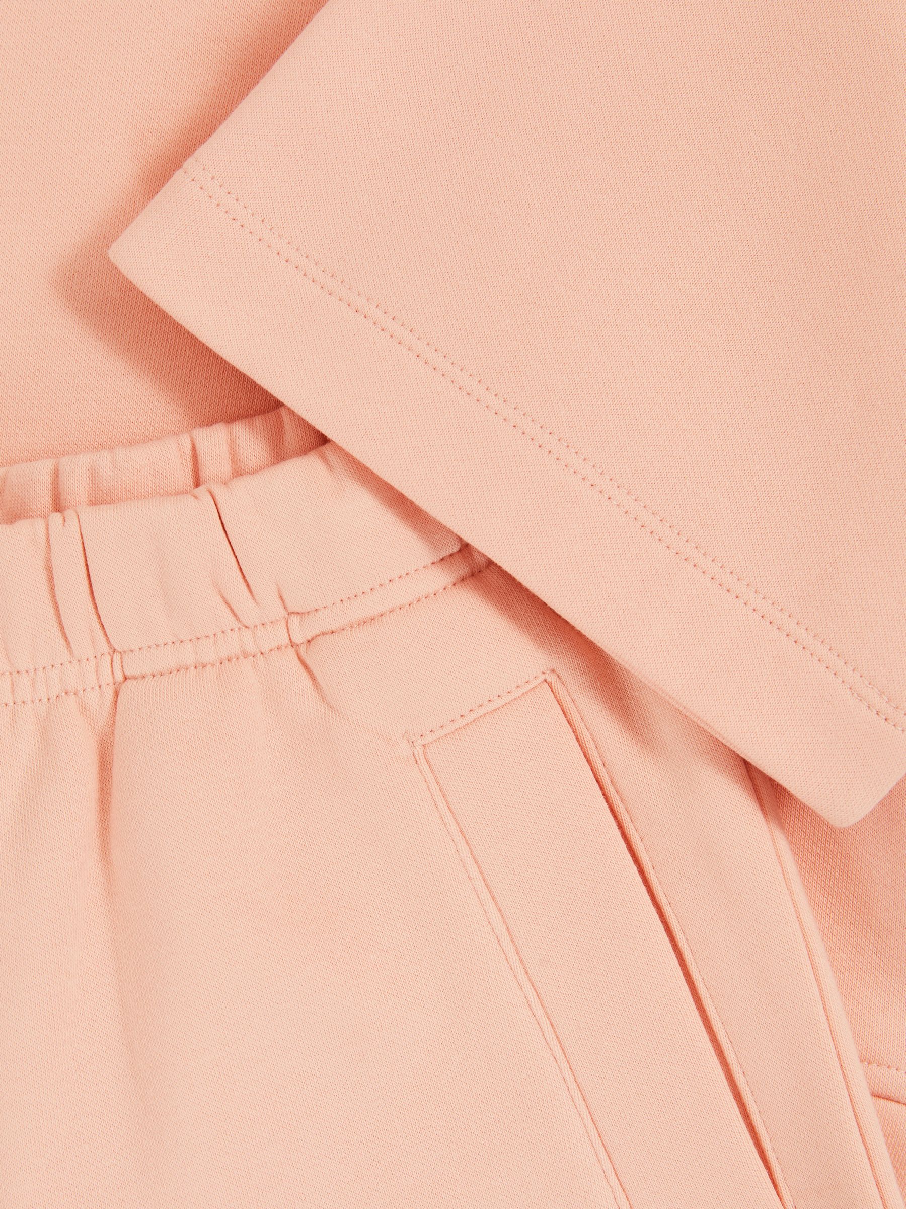 4-9 yrs Cotton-Blend Sweatshirt And Shorts Set in Peach - Image 4 of 4