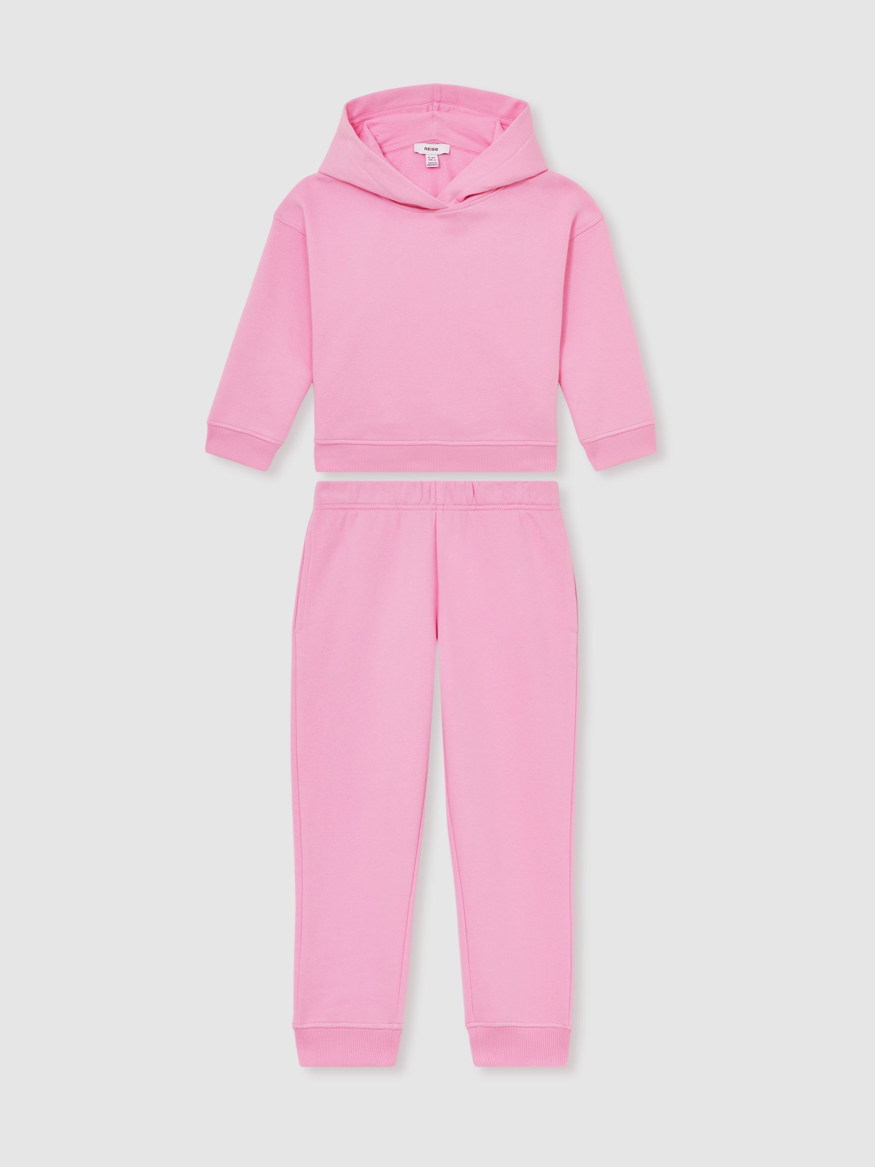 9-13 yrs Cotton-Blend Hoodie And Joggers Set in Bright Pink - Image 2 of 4
