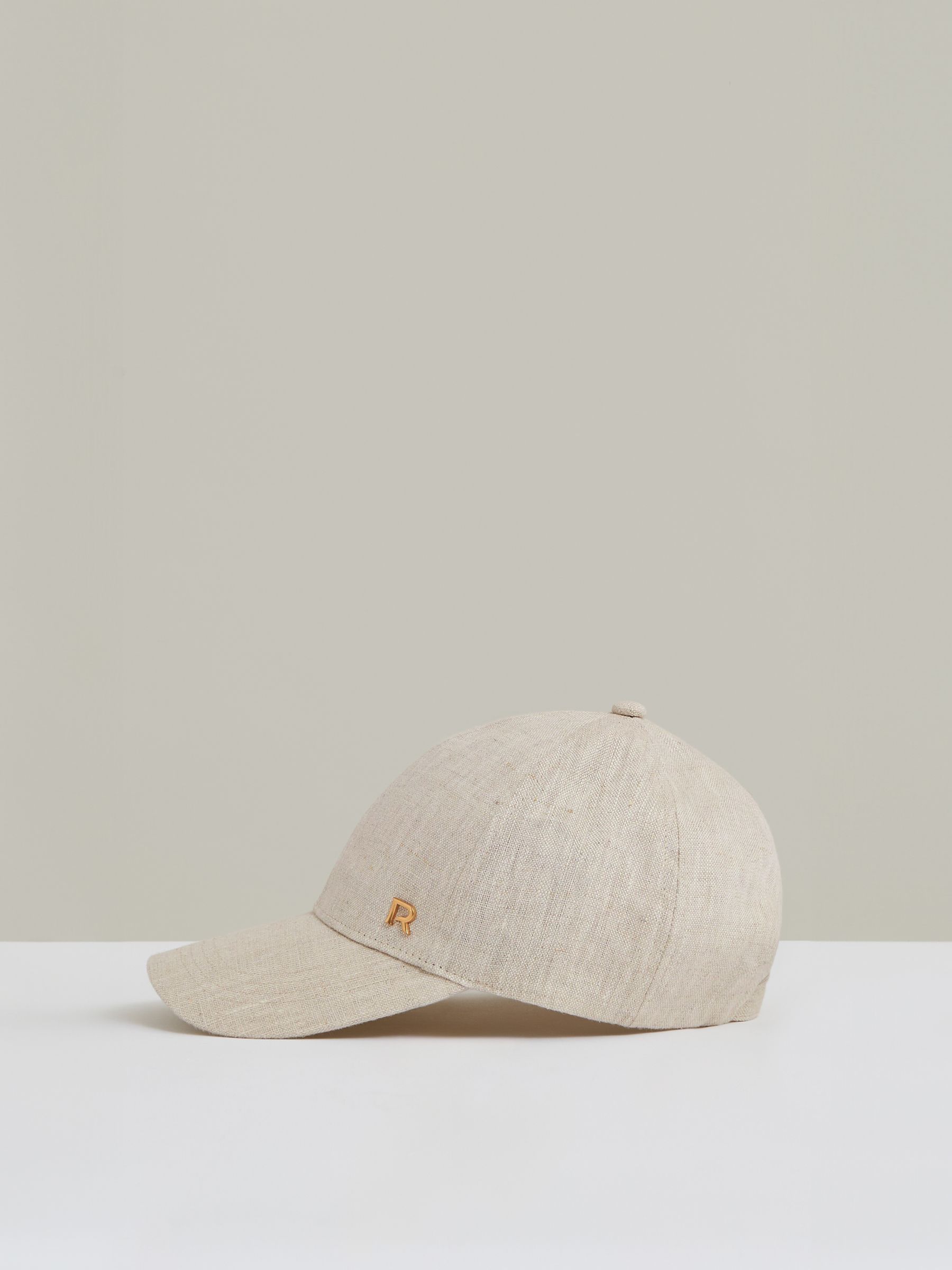 Linen Logo Baseball Cap in Neutral - Image 1 of 4