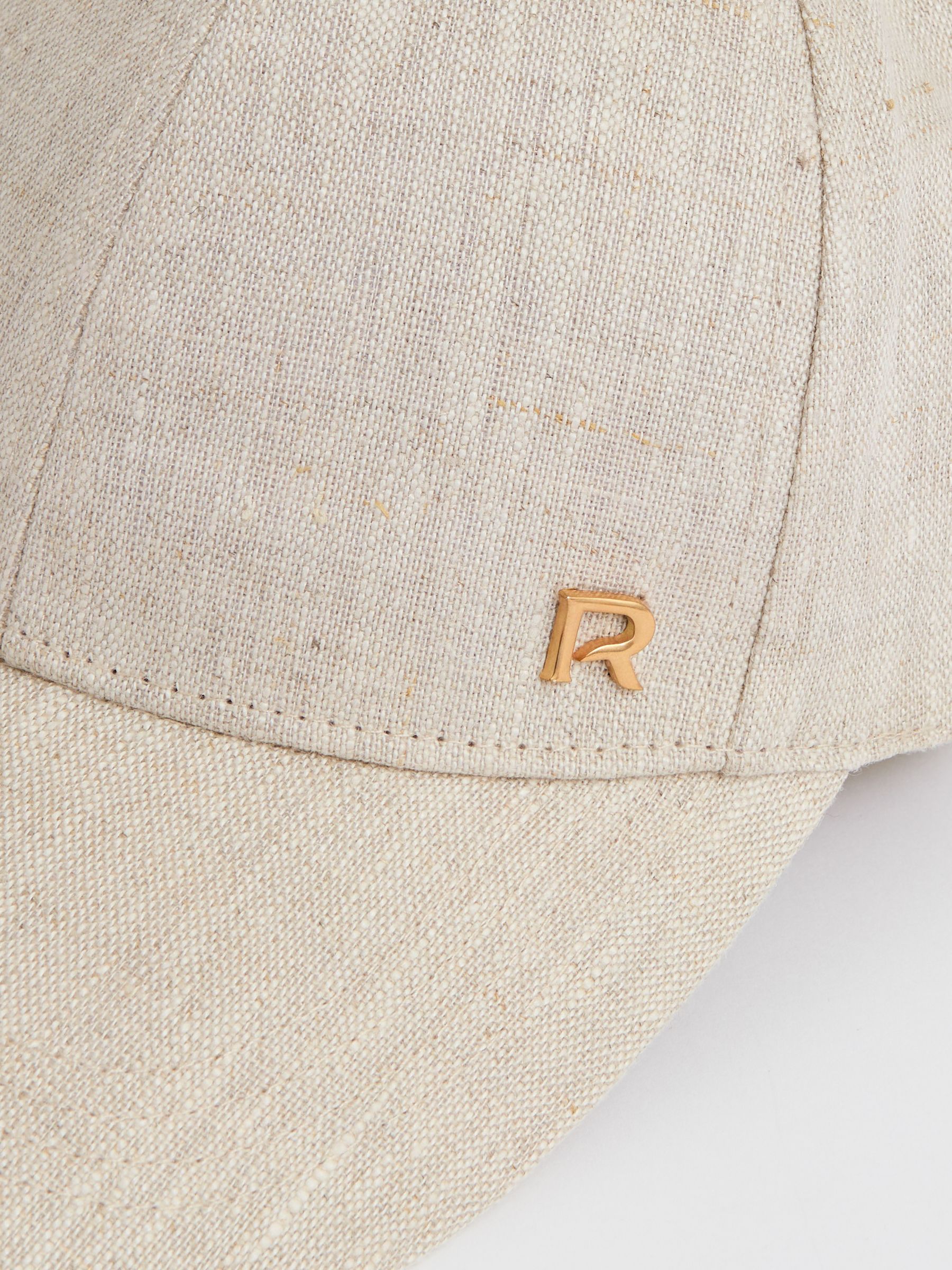 Linen Logo Baseball Cap in Neutral - Image 4 of 4