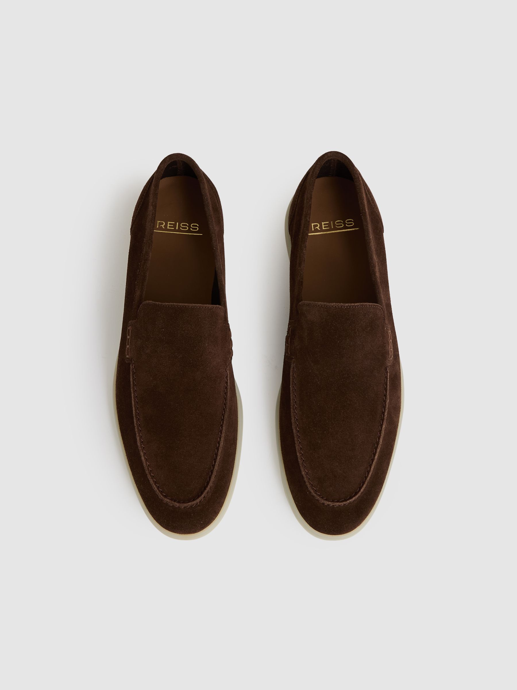 Suede Slip-On Loafers in Brown - image 3