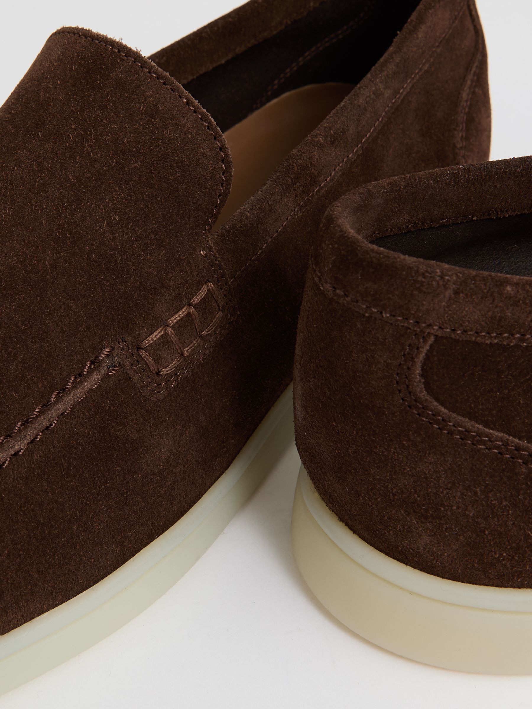 Suede Slip-On Loafers in Brown - image 4