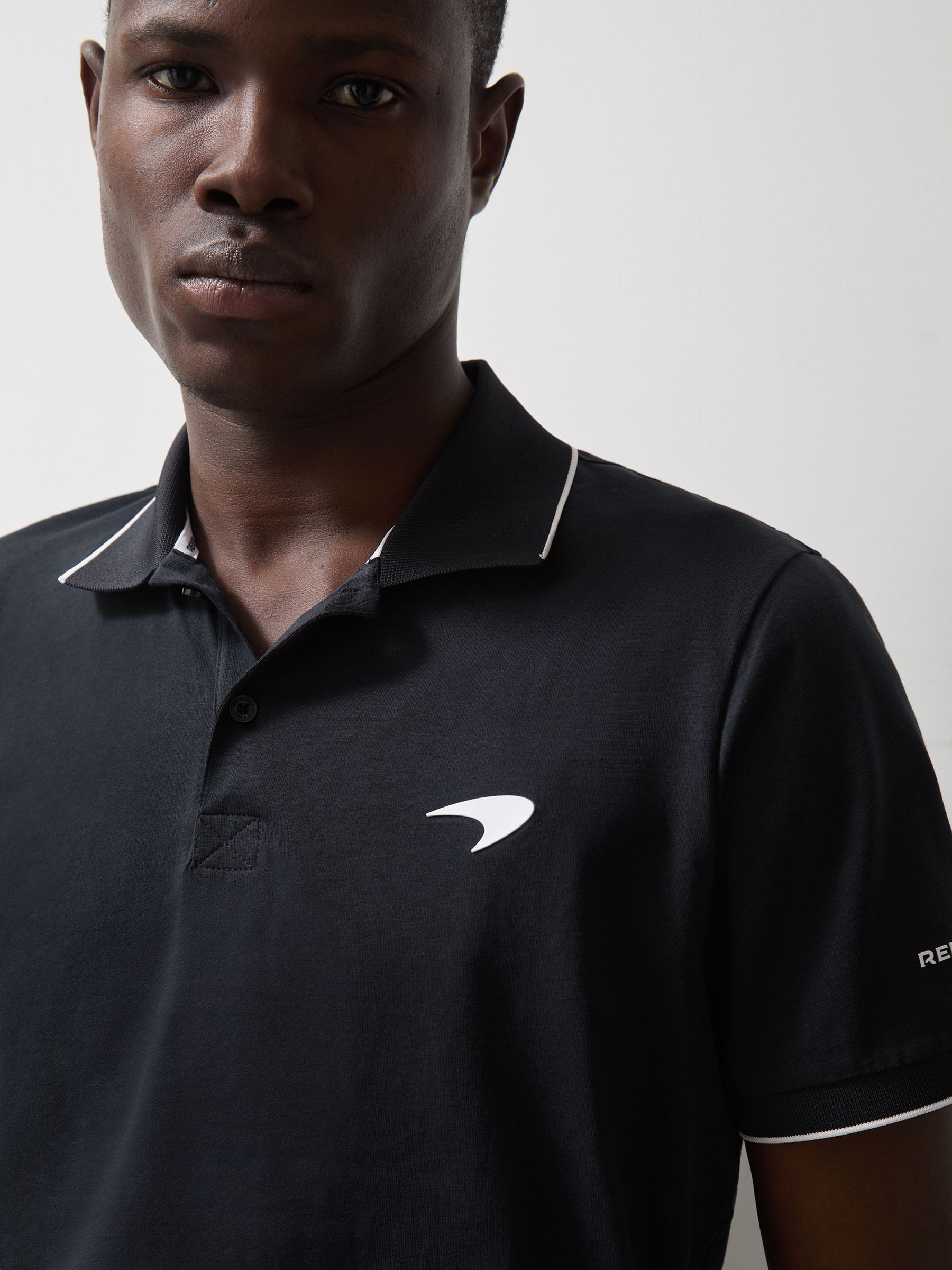 McLaren F1 Team Cotton Polo Shirt in Navy - Image 3 of 7