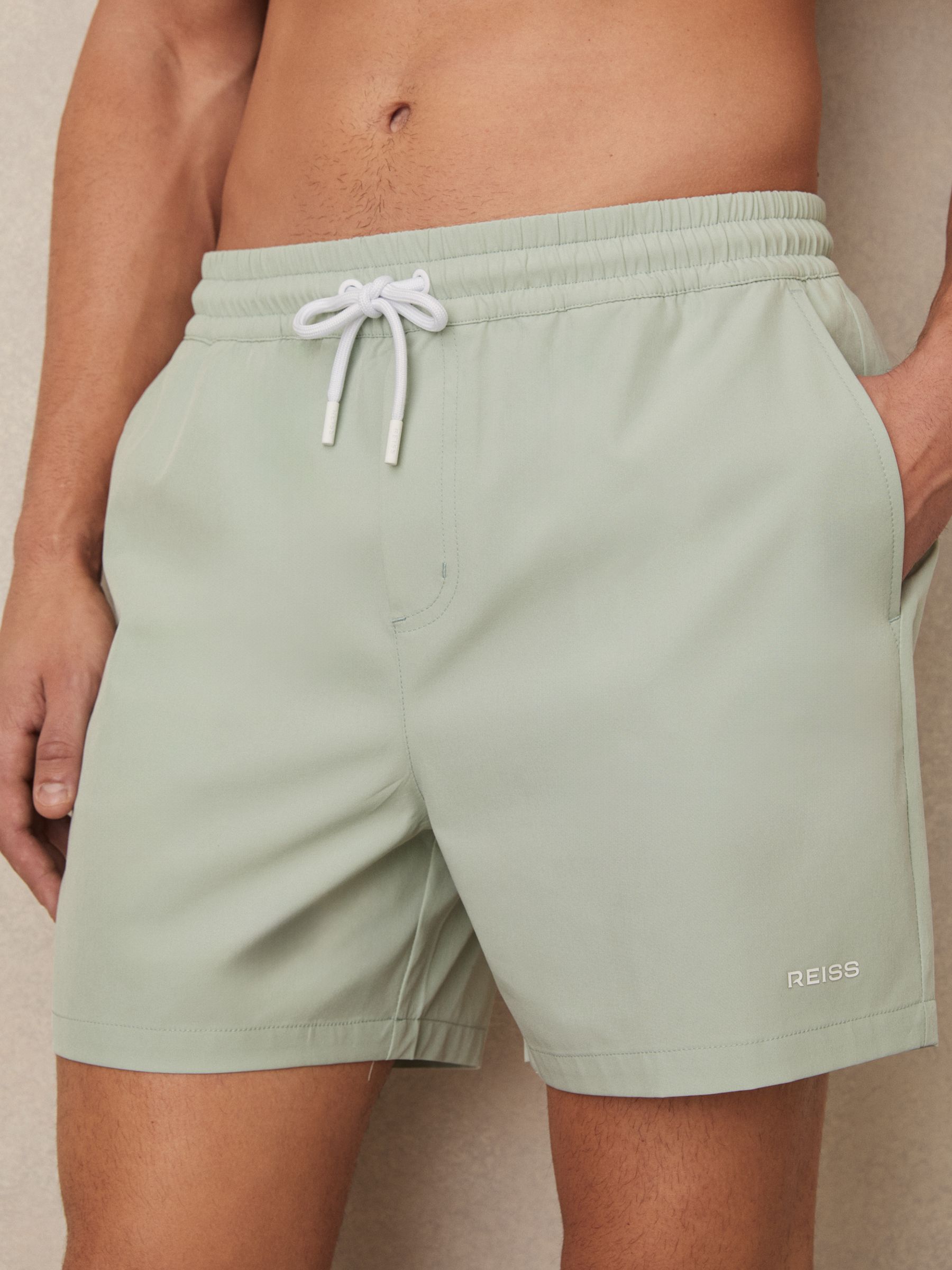 Logo Print Swim Shorts in Mint Green - Image 1 of 5