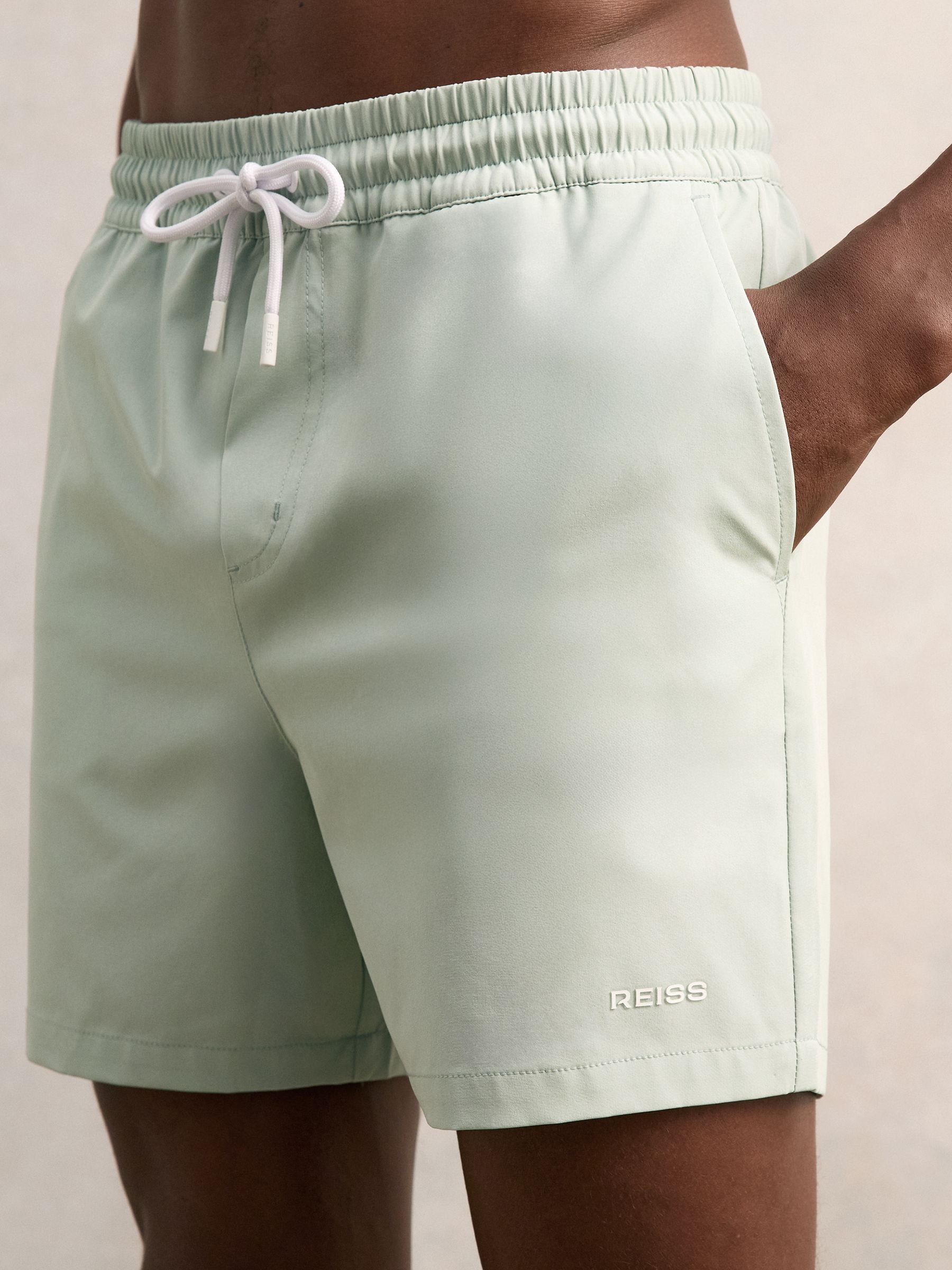 Logo Print Swim Shorts in Mint Green - Image 3 of 5