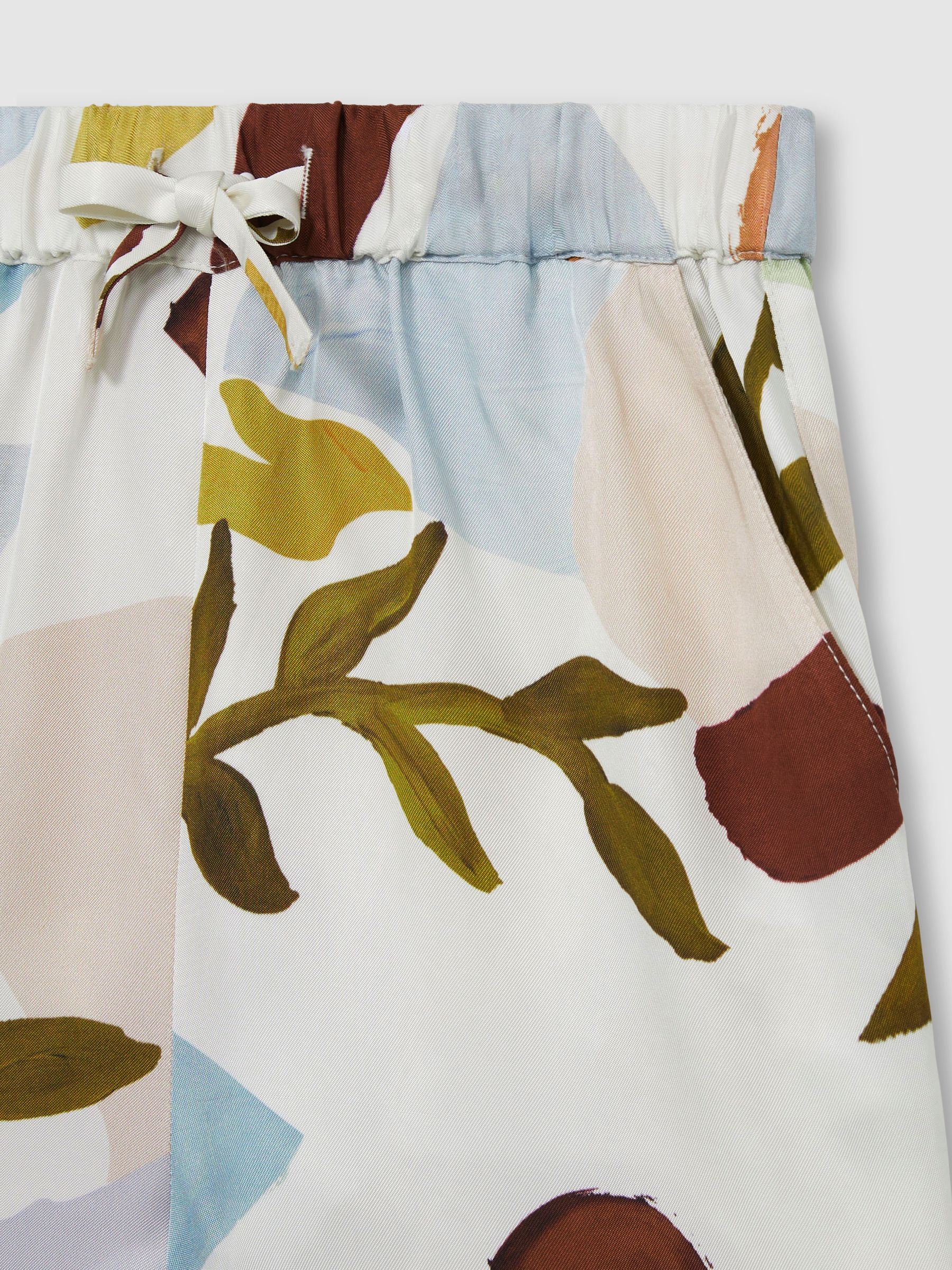Printed Drawstring-Waist Shorts in Multi - Image 4 of 4