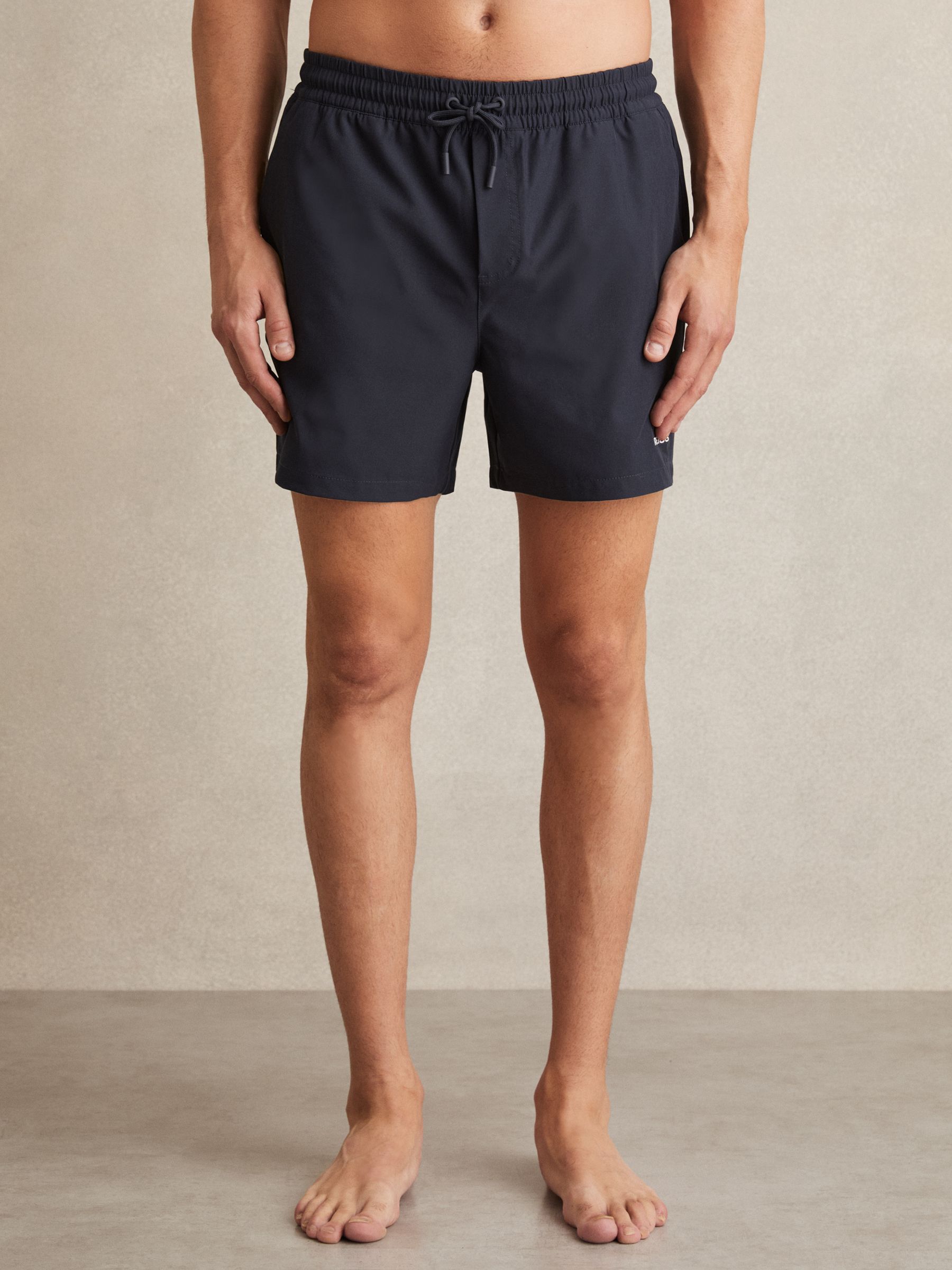 Logo Print Swim Shorts in Navy - Image 3 of 7