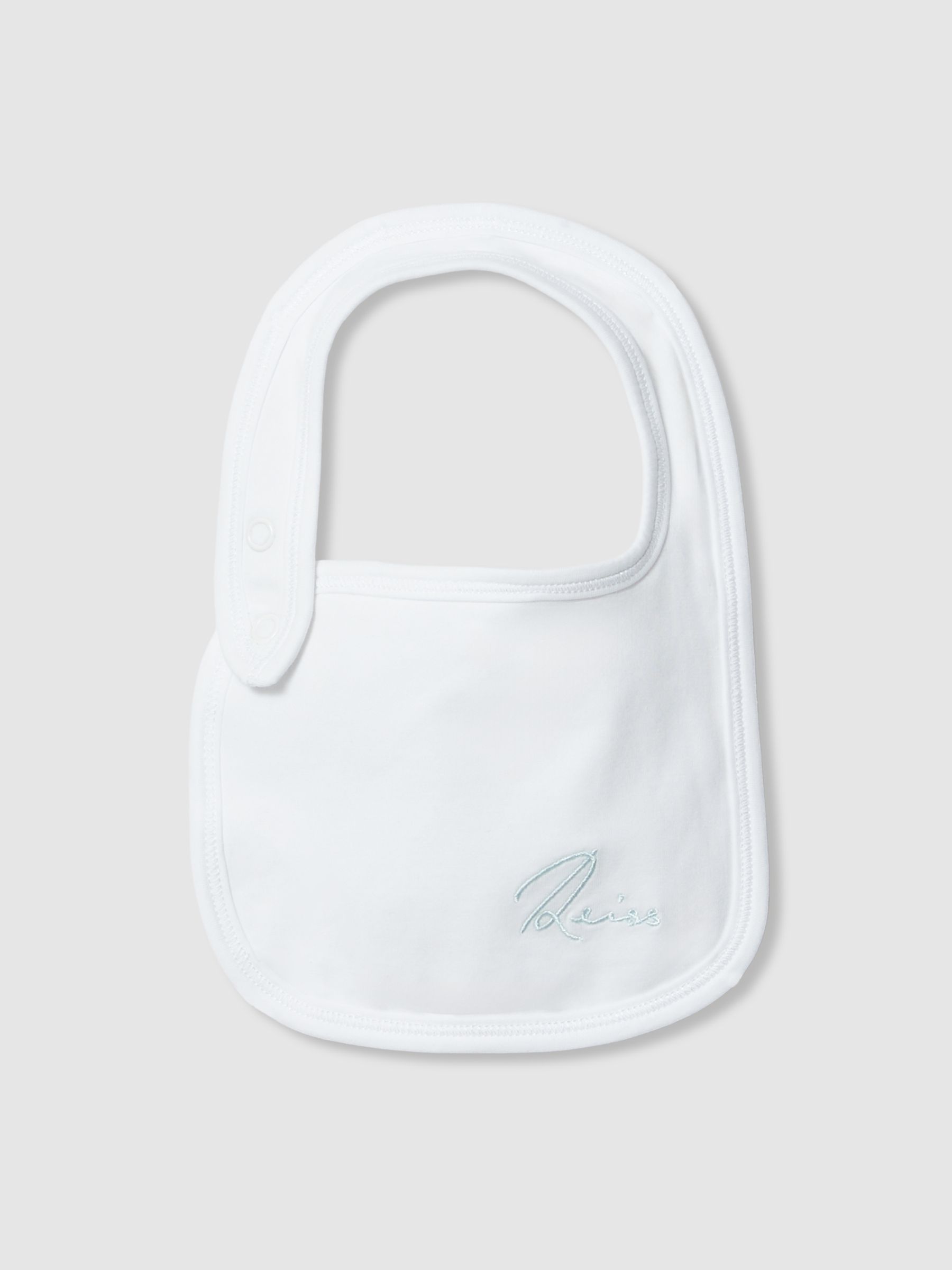 Hat, Bib And Mittens Set in White - Image 3 of 5