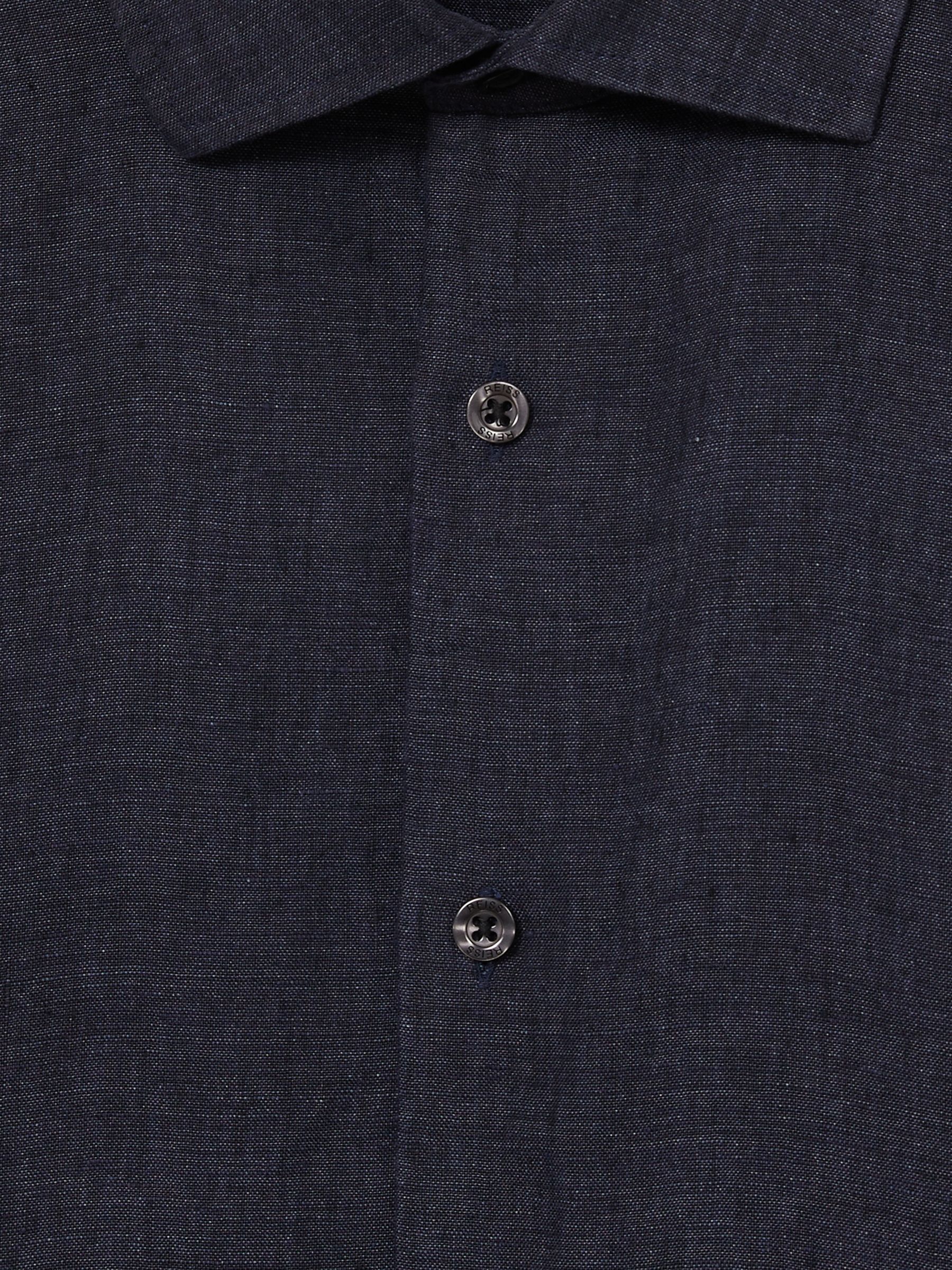 Linen Short-Sleeve Shirt in Navy - Image 6 of 6