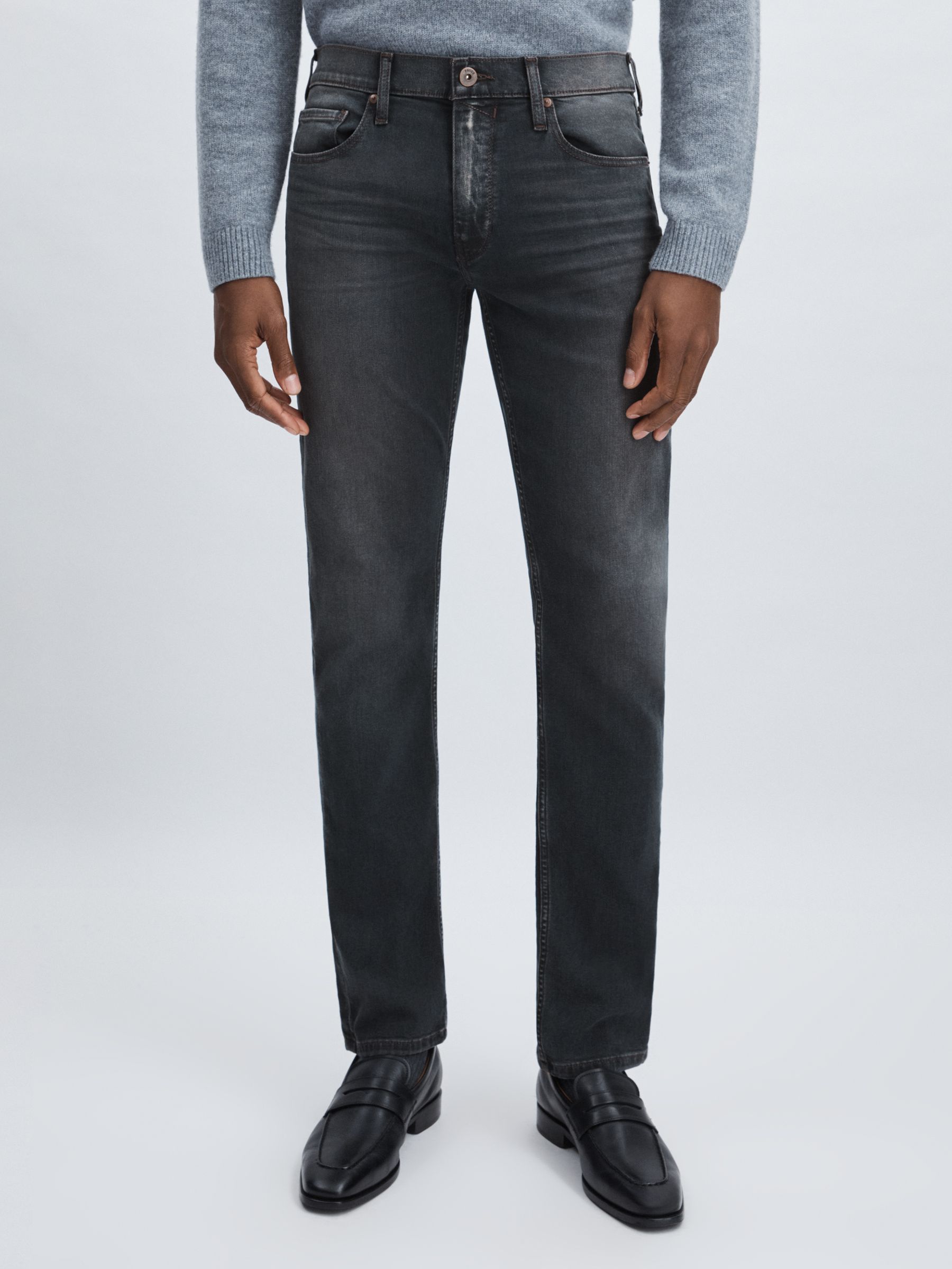 Paige Slim Leg Stretch Jeans in Grey/Navy - Image 3 of 6