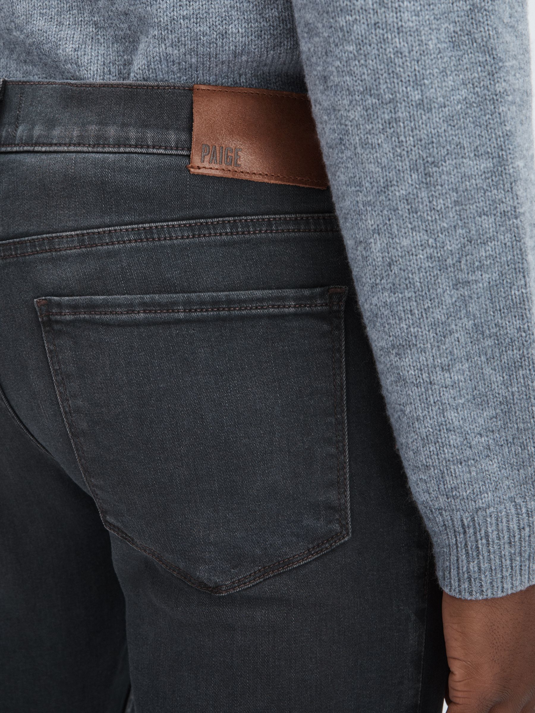 Paige Slim Leg Stretch Jeans in Grey/Navy - Image 4 of 6