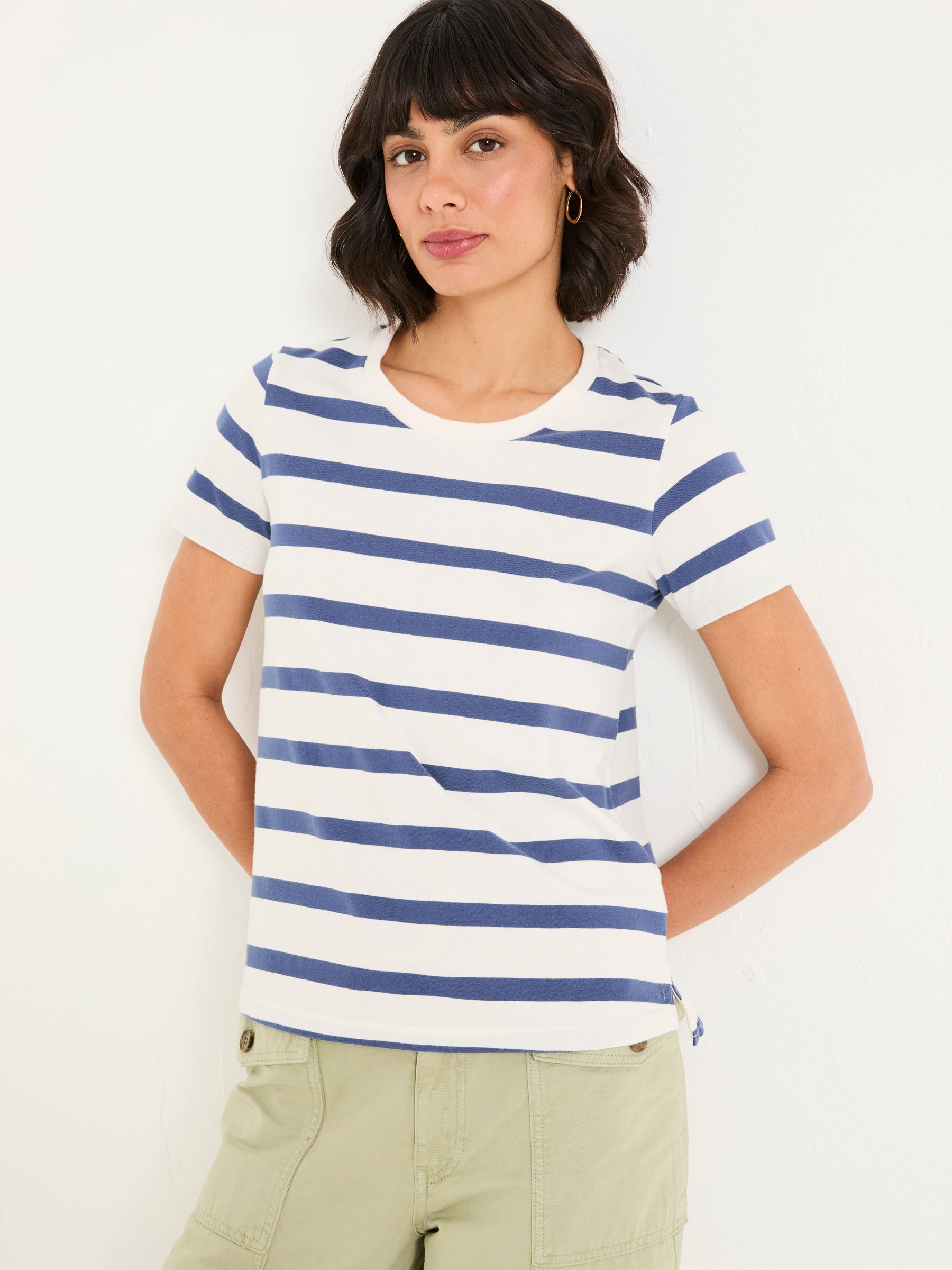 Natalie Ivory Short Sleeve Stripe T Shirt - Image 1 of 6