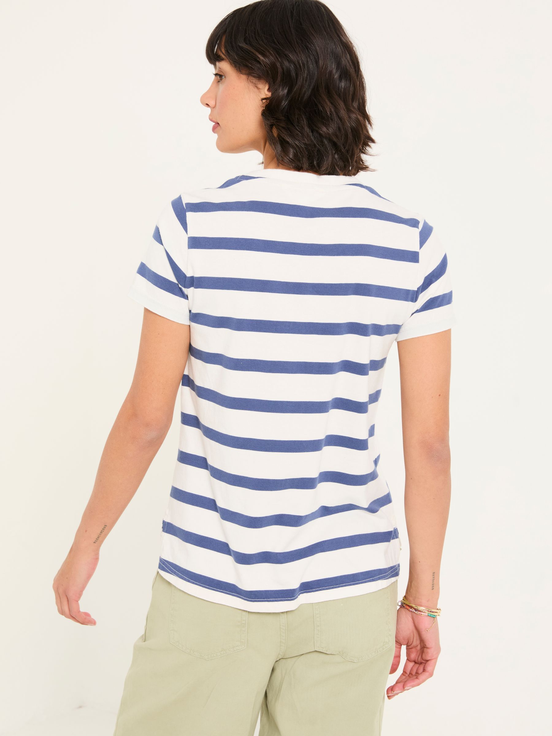 Natalie Ivory Short Sleeve Stripe T Shirt - Image 2 of 6