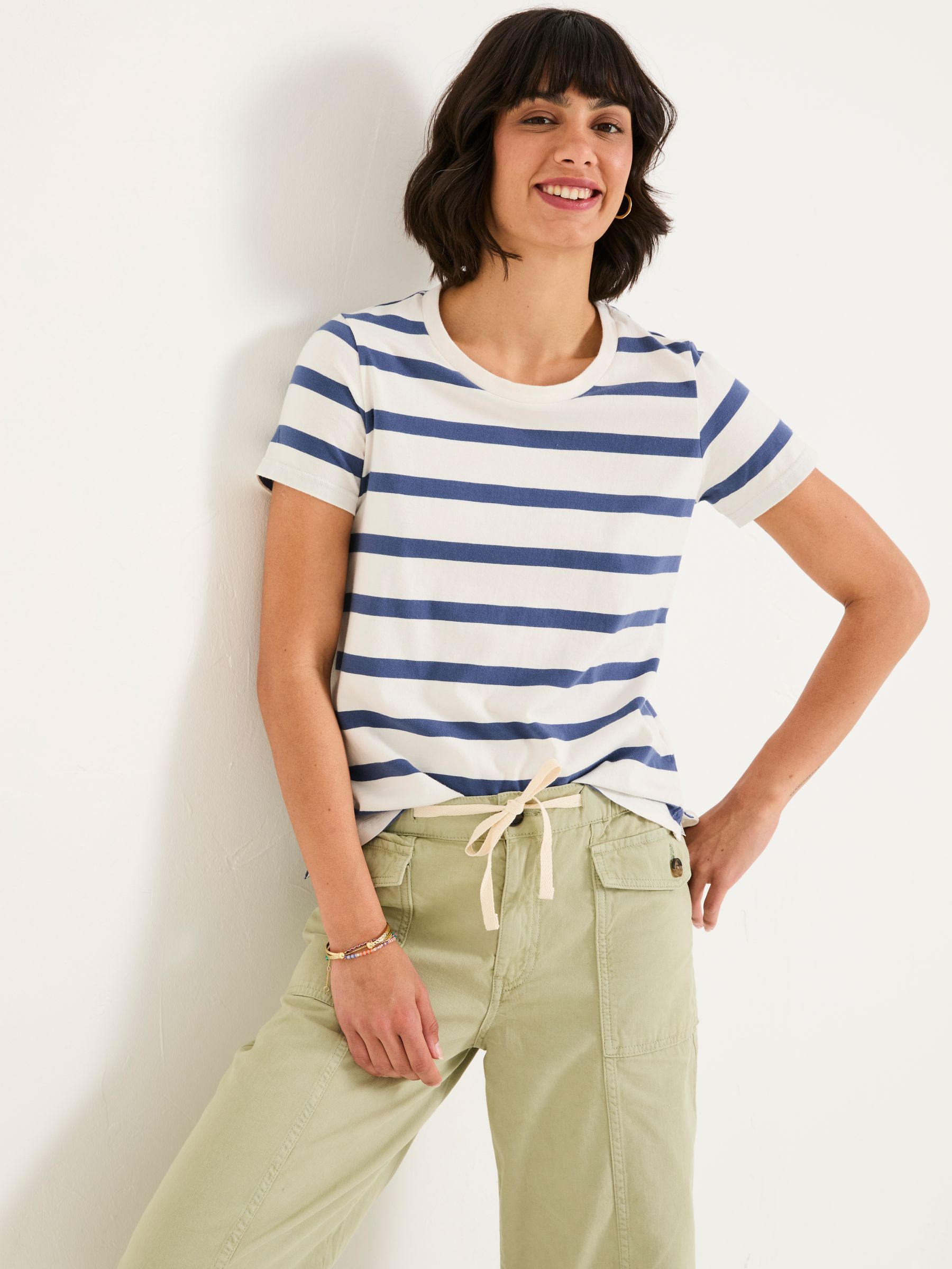 Natalie Ivory Short Sleeve Stripe T Shirt - Image 3 of 6