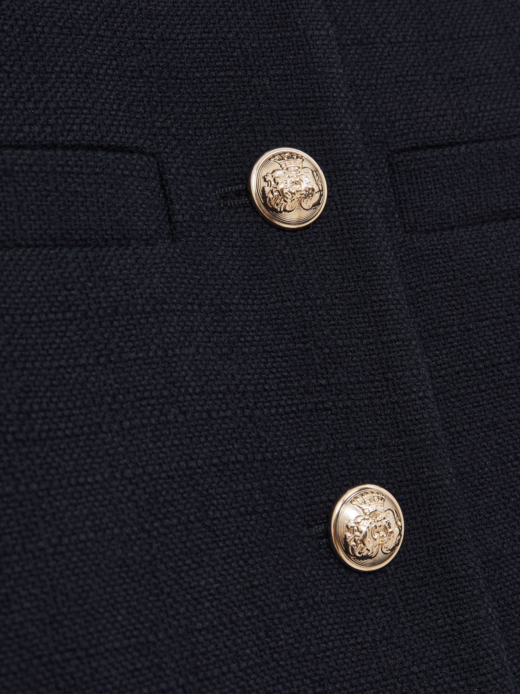 Cropped Wool Single Breasted Jacket in Navy - Image 6 of 6