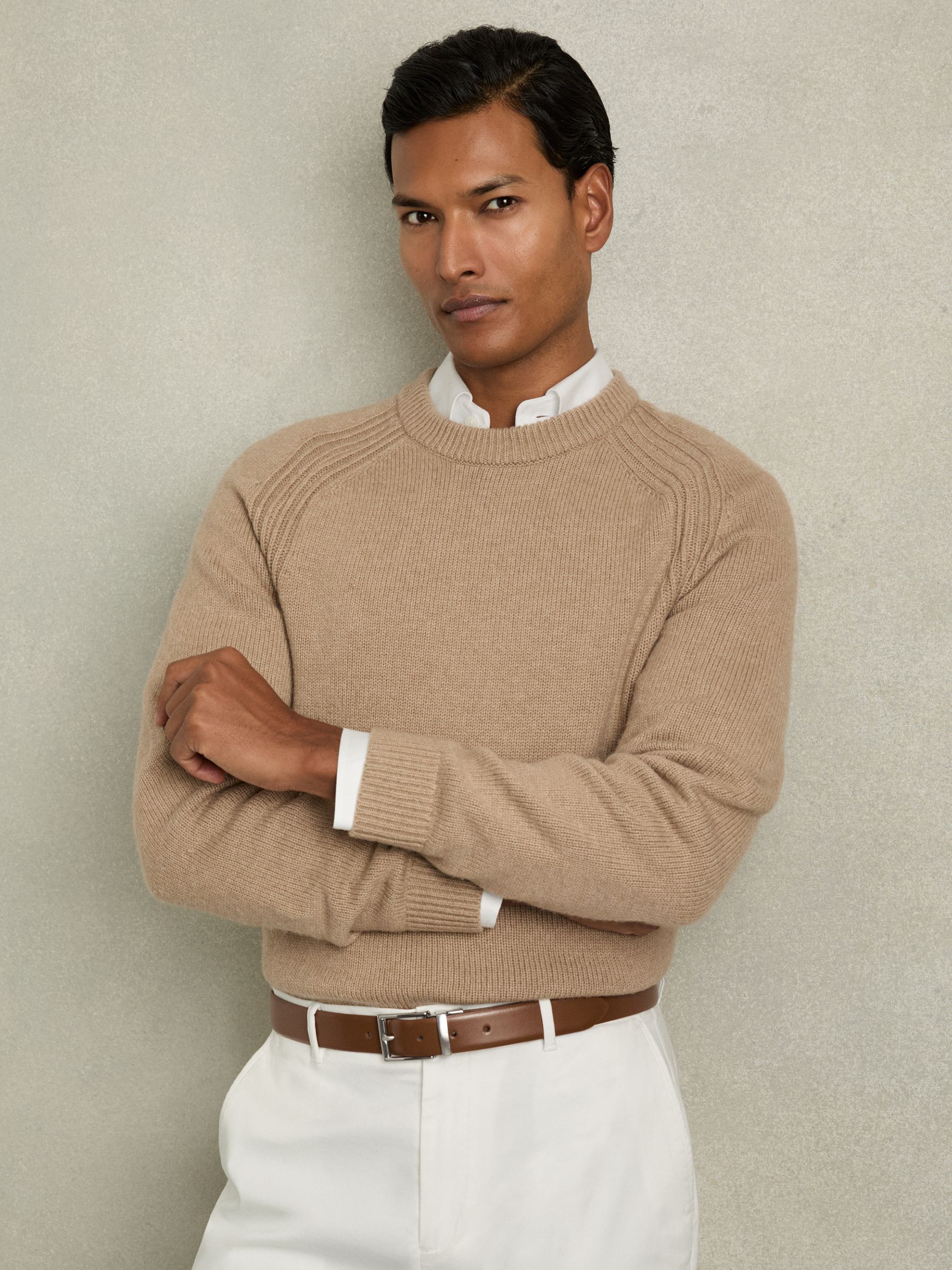 Leather Reversible Belt in Tan/Dark Brown - Image 2 of 5