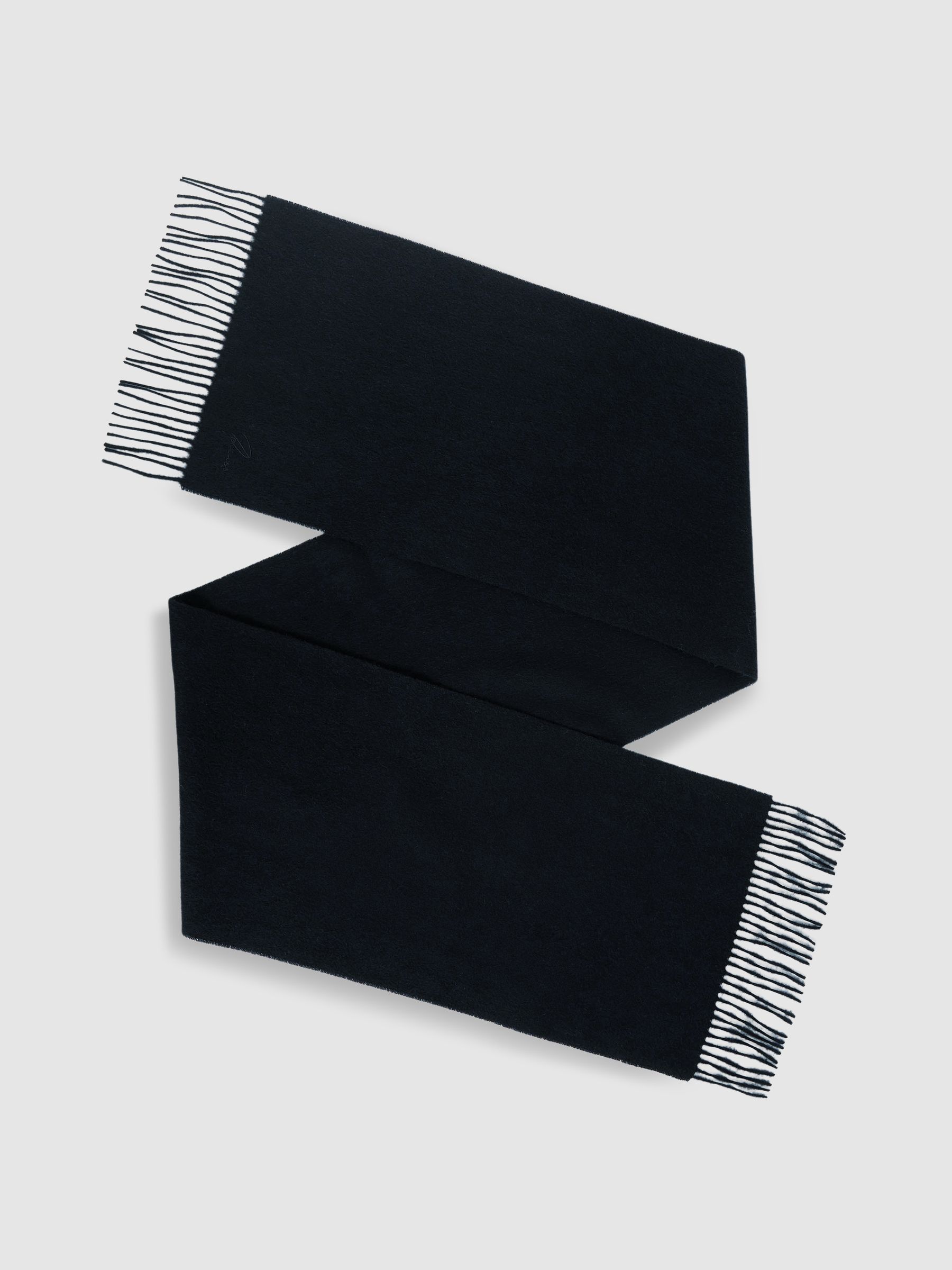 Wool and Cashmere Scarf in Navy - Image 1 of 5