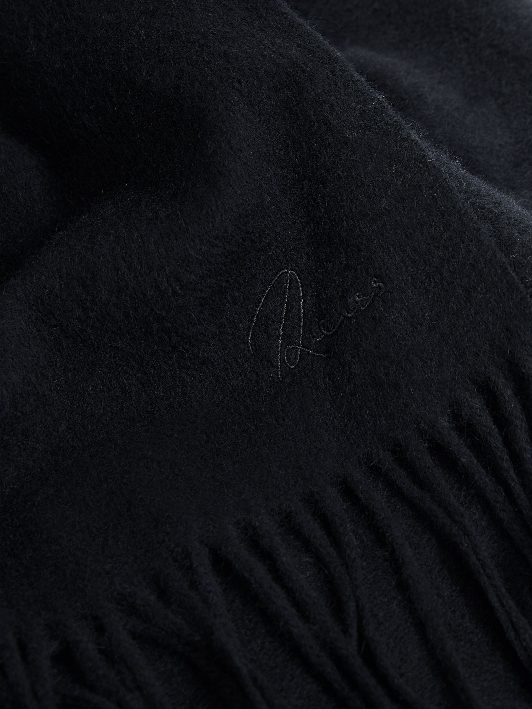 Wool and Cashmere Scarf in Navy - Image 4 of 5