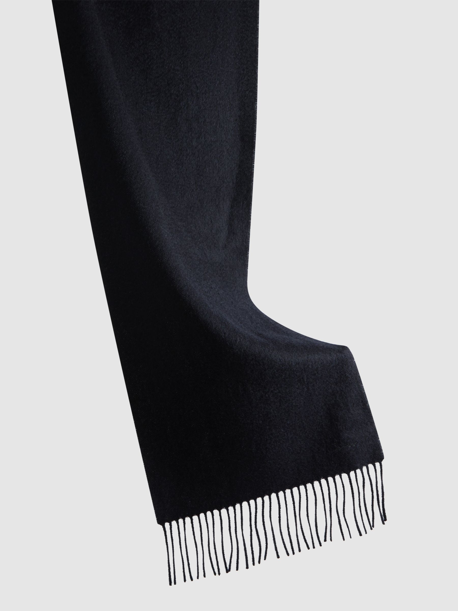 Wool and Cashmere Scarf in Navy - Image 5 of 5