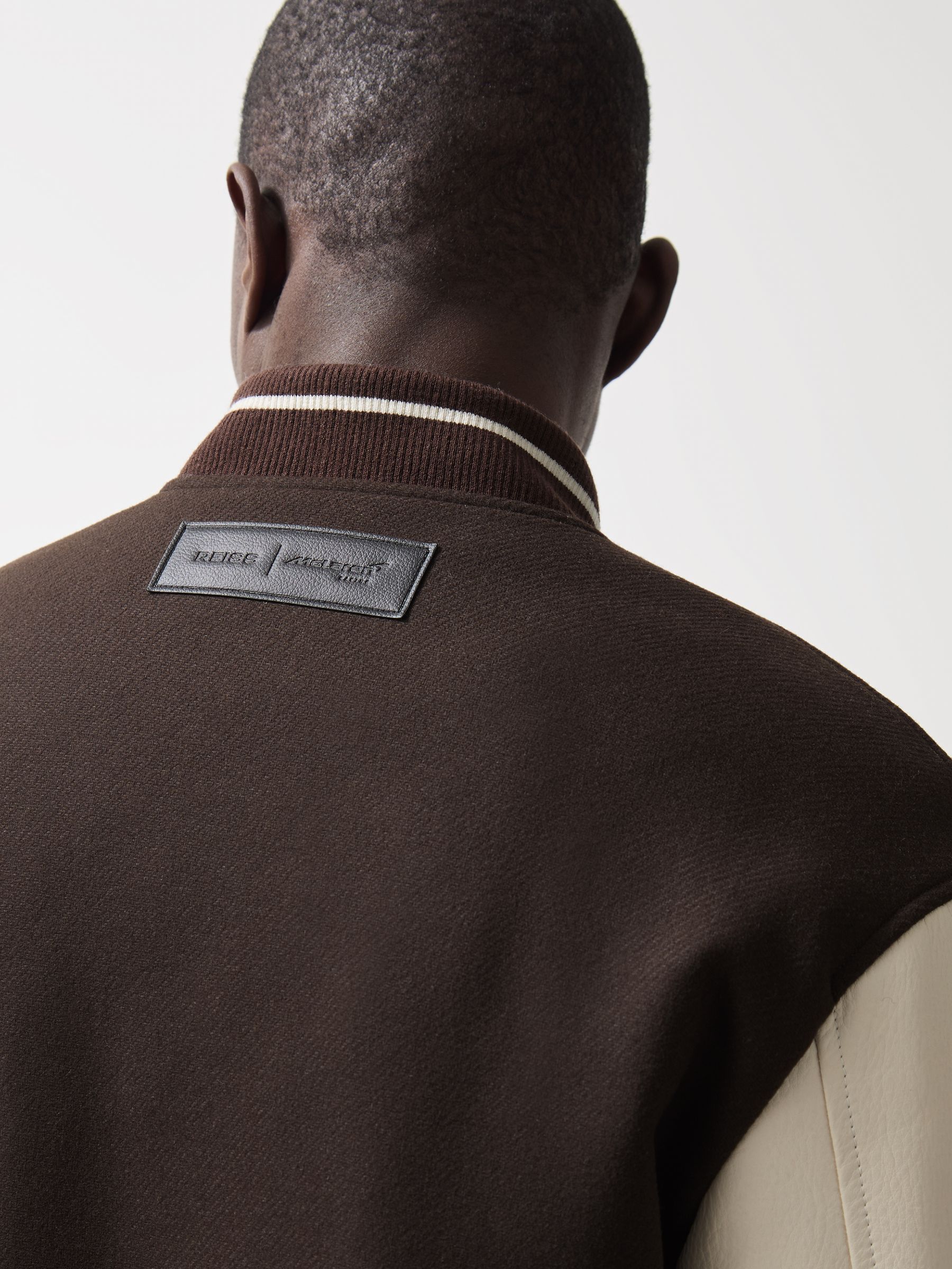 McLaren F1 Team Bomber Jacket in Brown/Ivory/White - Image 6 of 9
