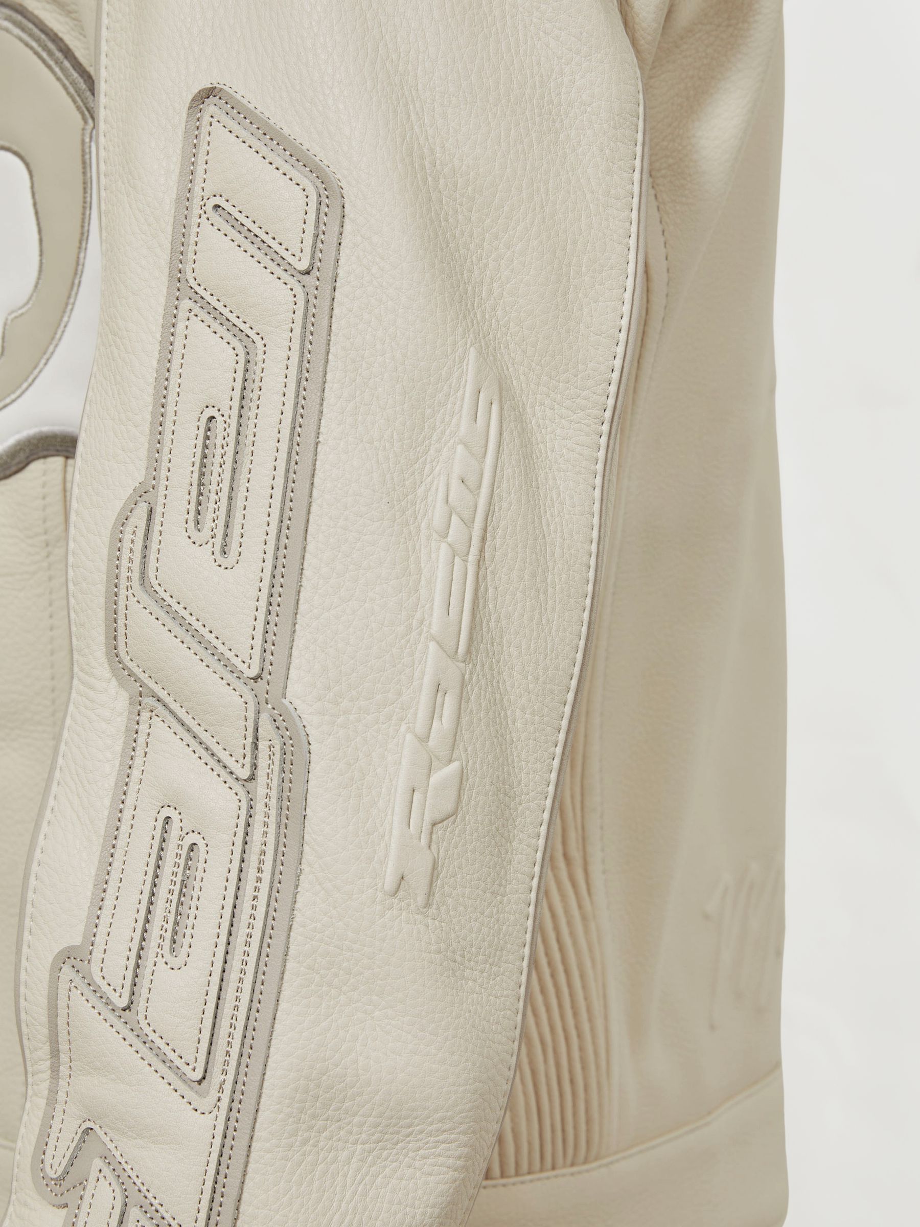 McLaren F1 Team Leather Biker Jacket in Off White - Image 8 of 11