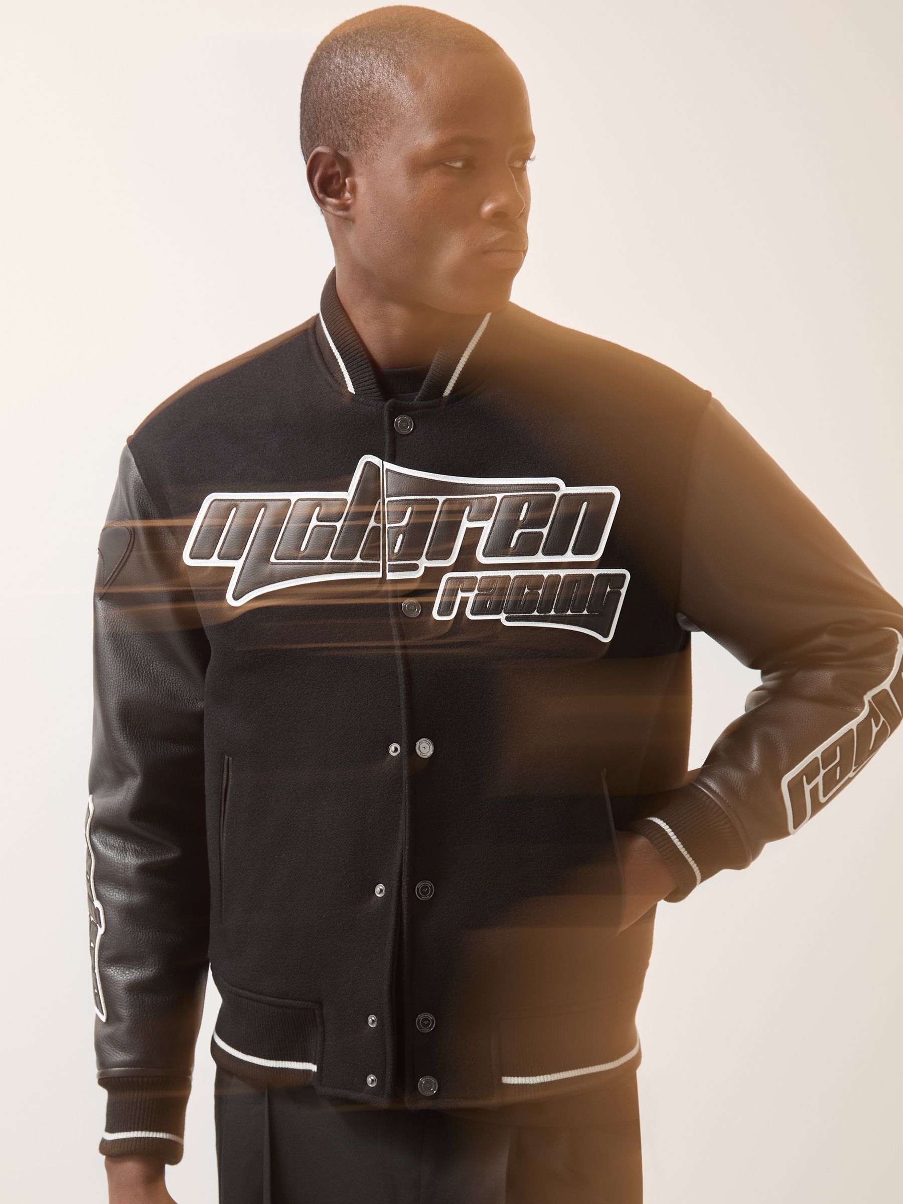 Reiss McLaren F1 Team Bomber Jacket in Black - REISS