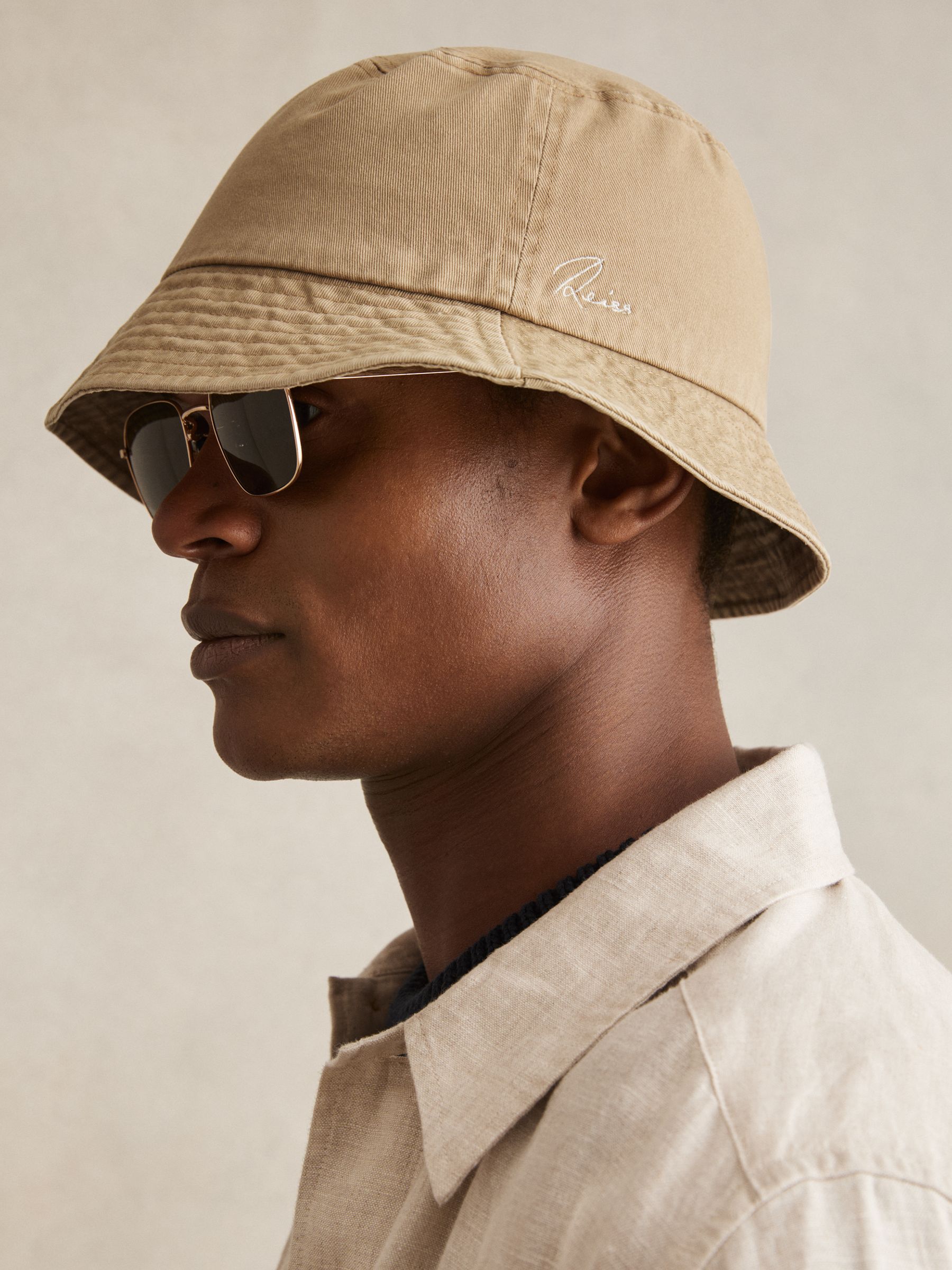 Cotton Logo-Embroidered Bucket Hat in Camel - Image 2 of 4