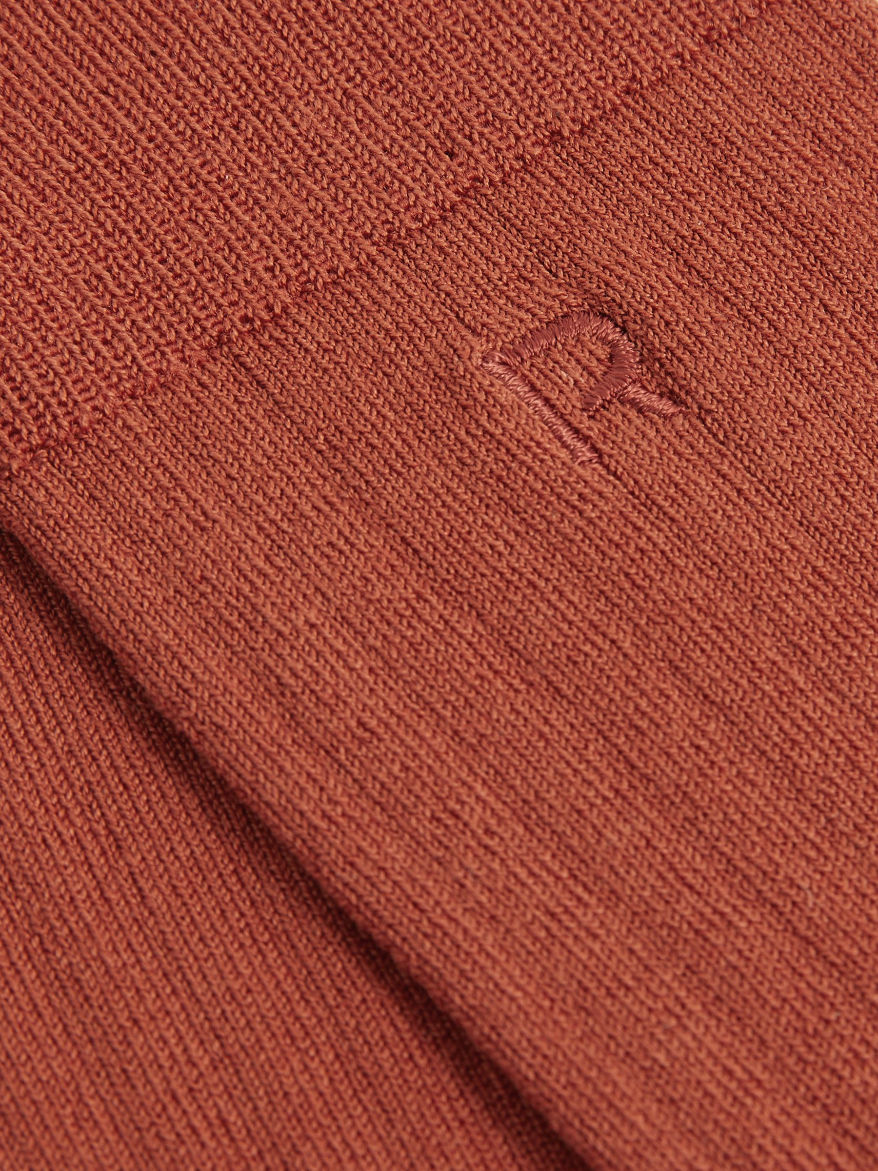 Cotton-Blend Logo-Embroidered Socks in Rust Orange - Image 3 of 3