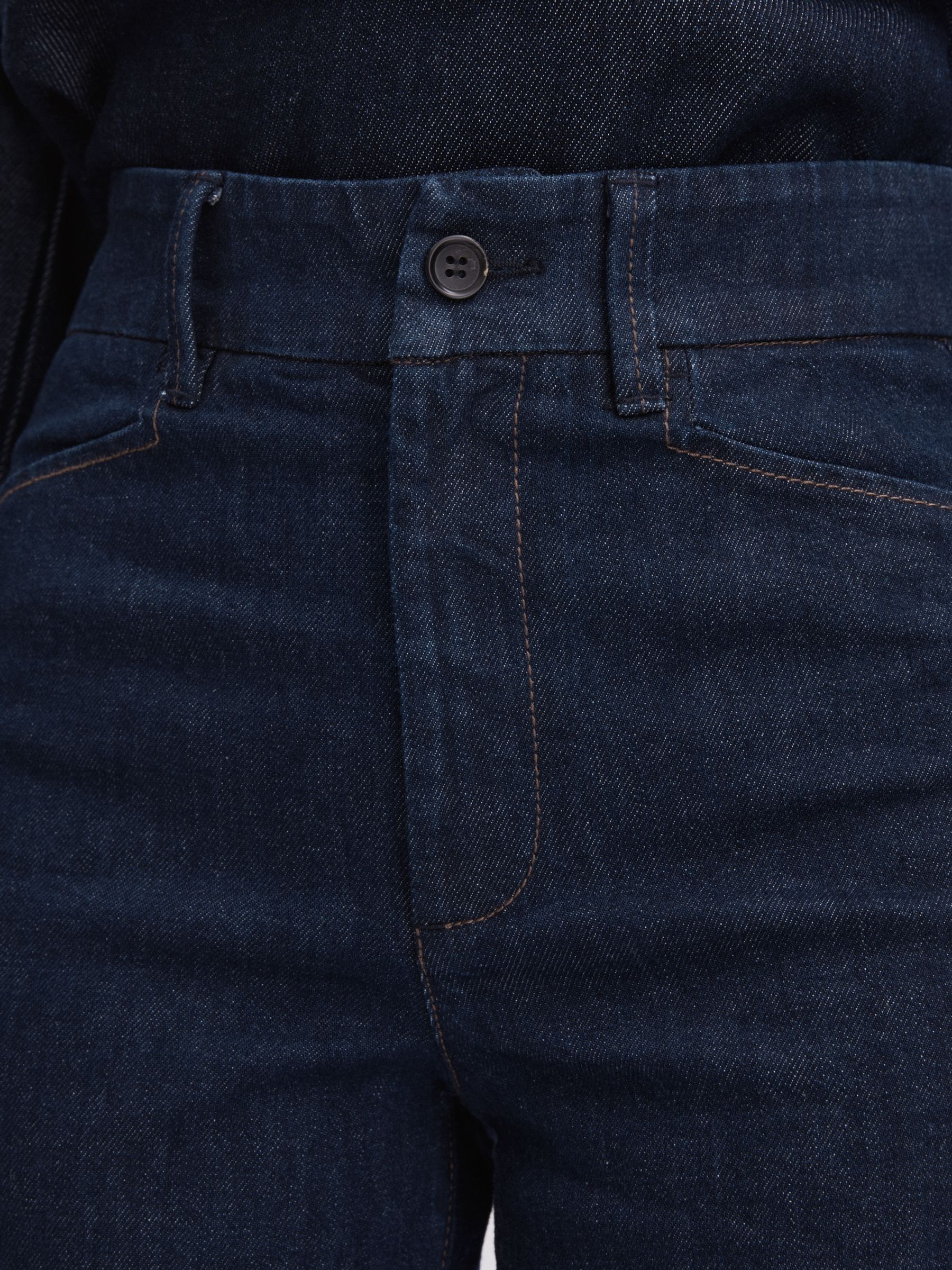 Paige High Rise Wide Leg Jeans in Edinburgh Dark Blue - Image 4 of 7