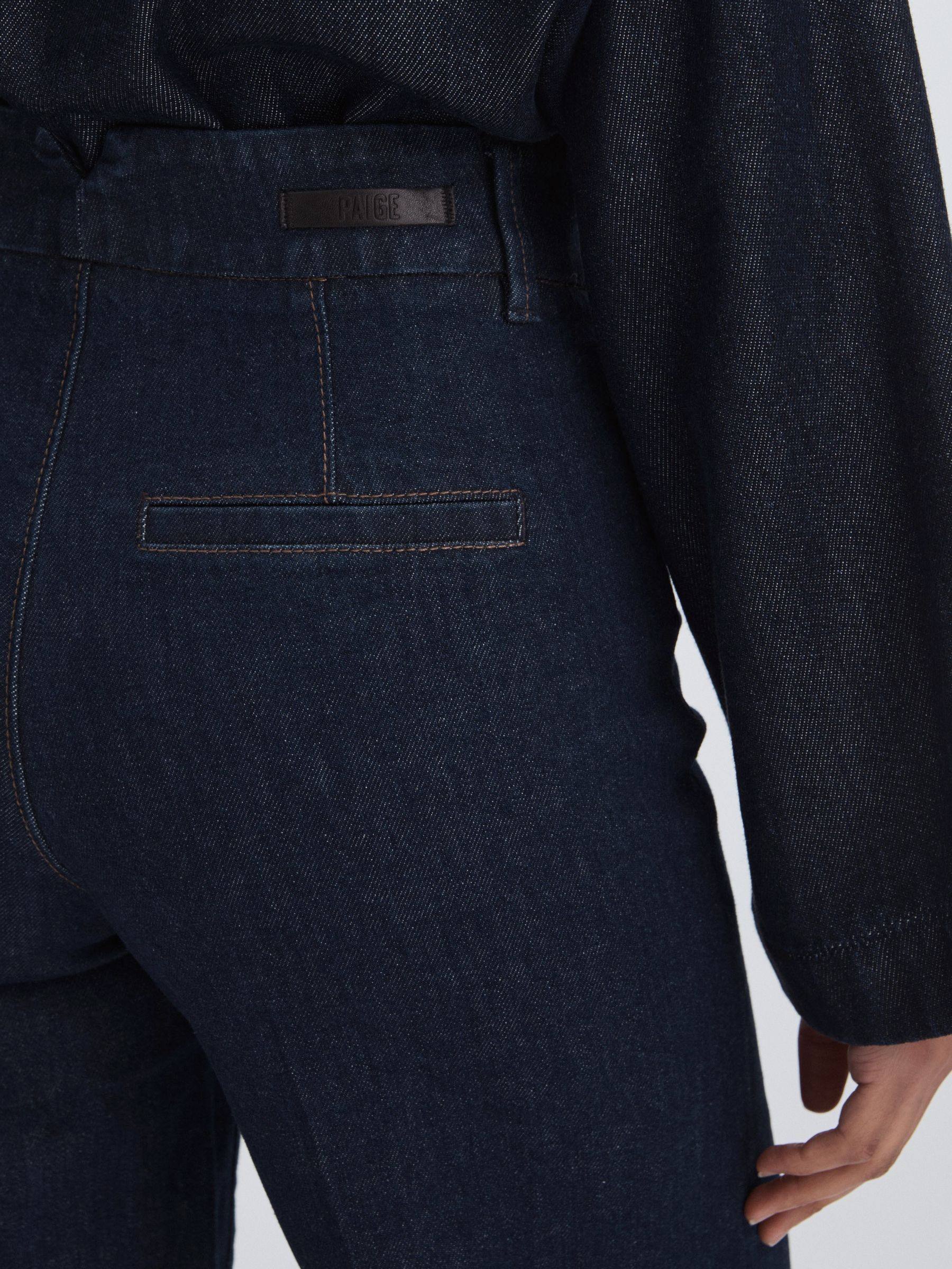 Paige High Rise Wide Leg Jeans in Edinburgh Dark Blue - Image 6 of 7