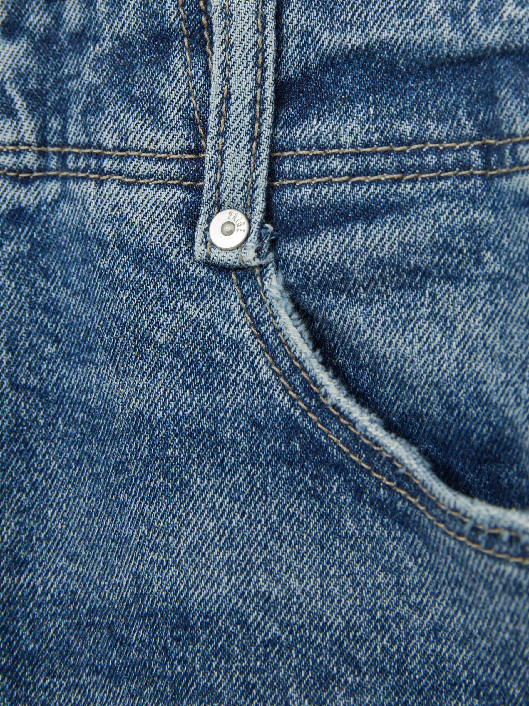 Paige Barrel Leg Turn-Up Rolled Cuff Jeans in Ryland Blue - Image 6 of 6
