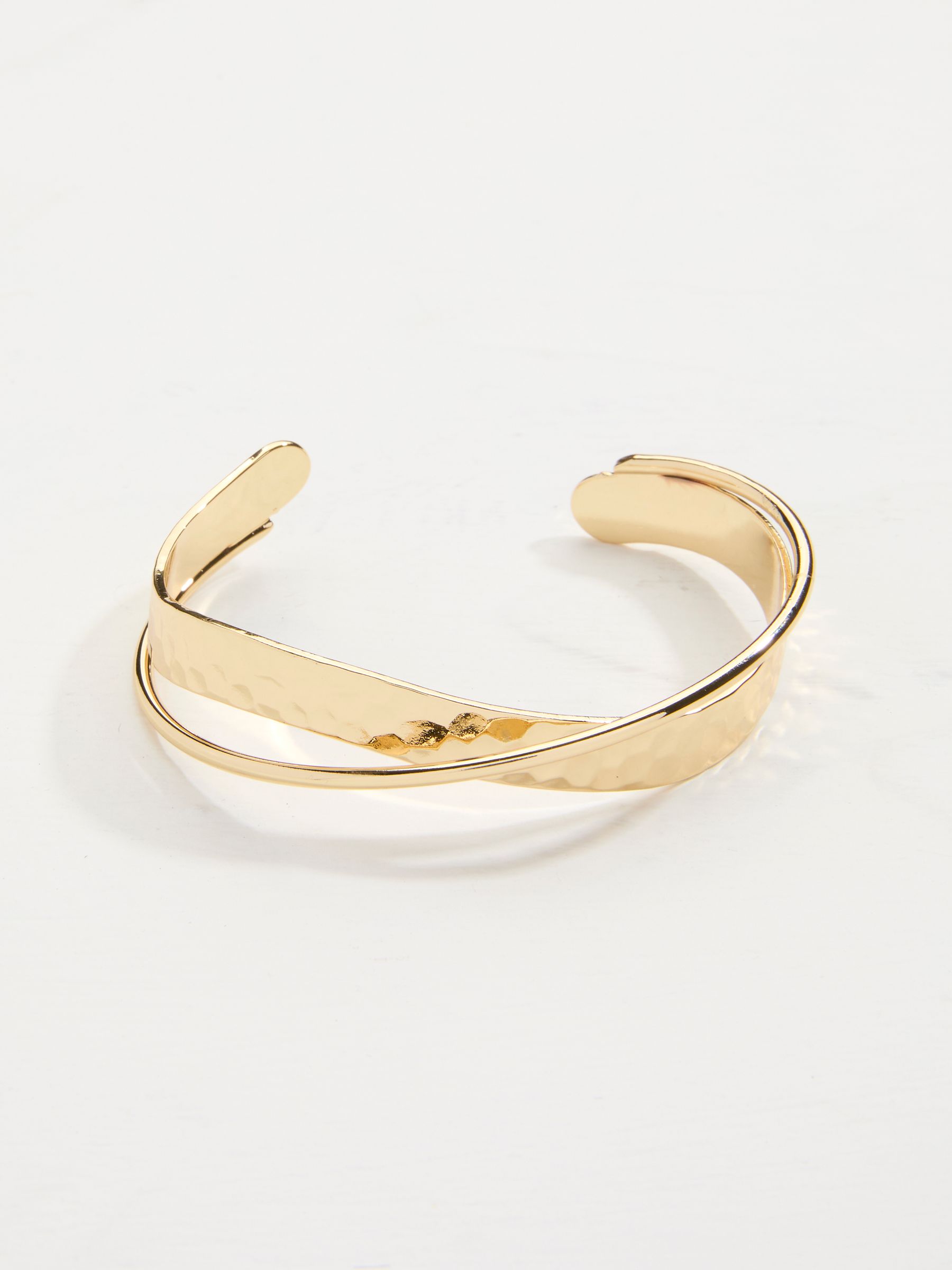 Gold Coloured Hammered Twist Detail Bangle - Image 2 of 2