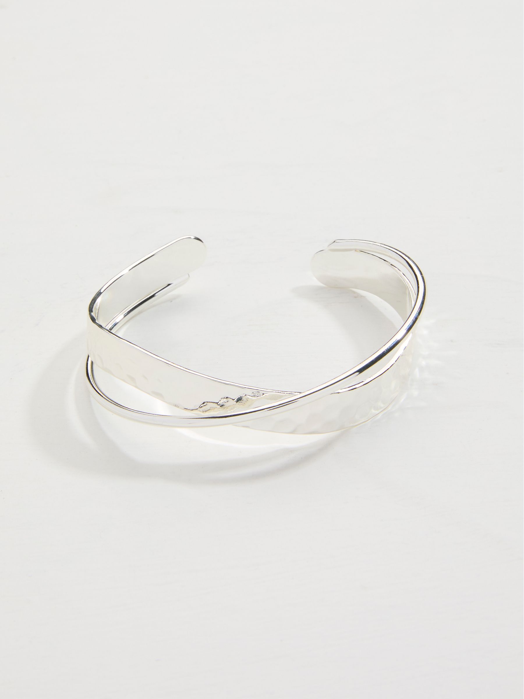 Silver Coloured Hammered Twist Detail Bangle - Image 2 of 2