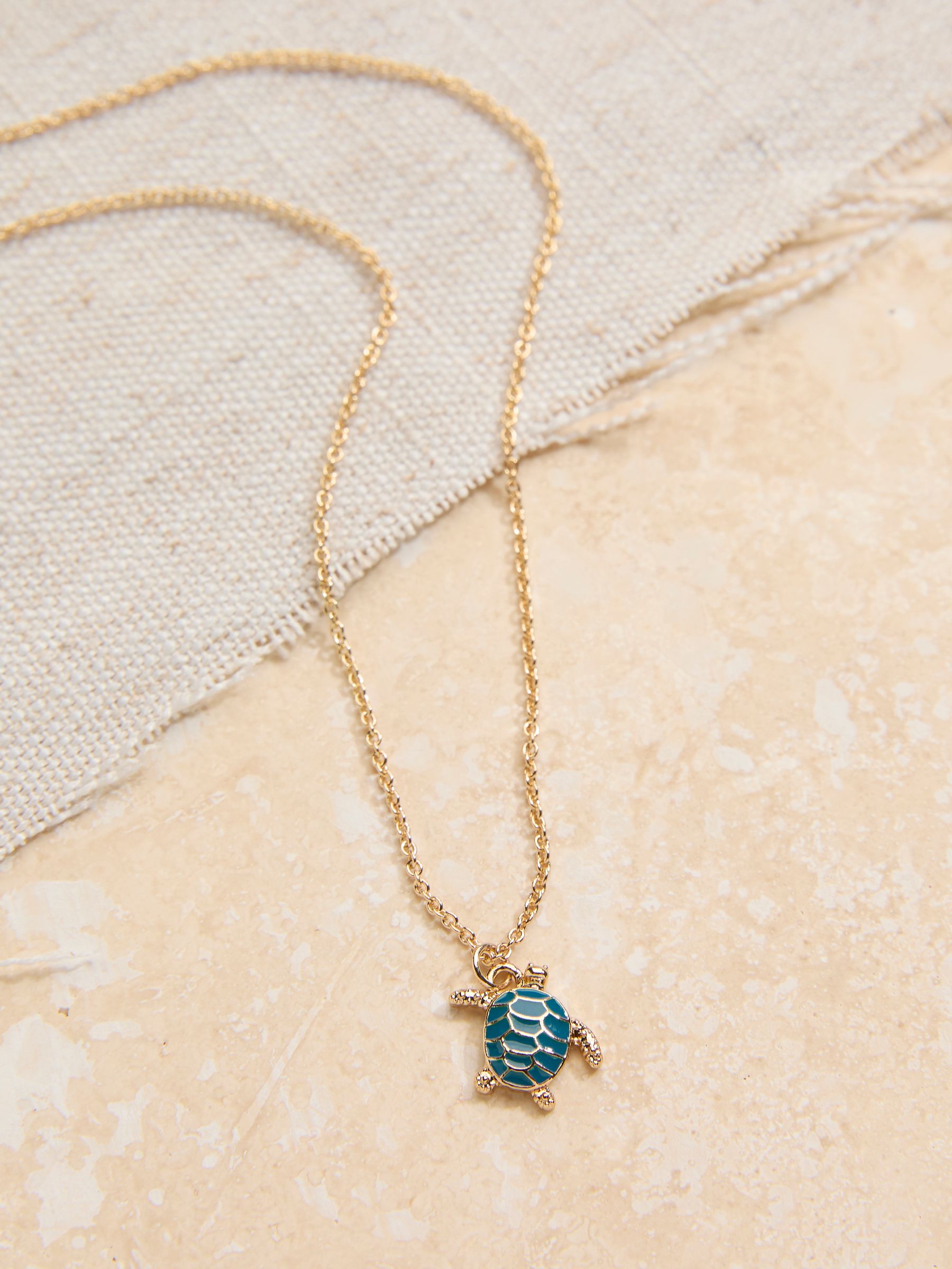 Gold Tone Turtle Necklace - Image 2 of 2