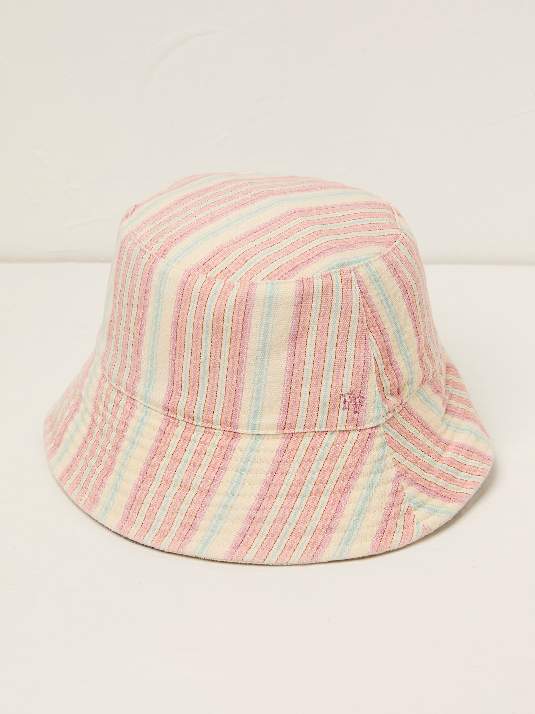 Pink Striped Bucket 100% Cotton Hat - Image 1 of 2