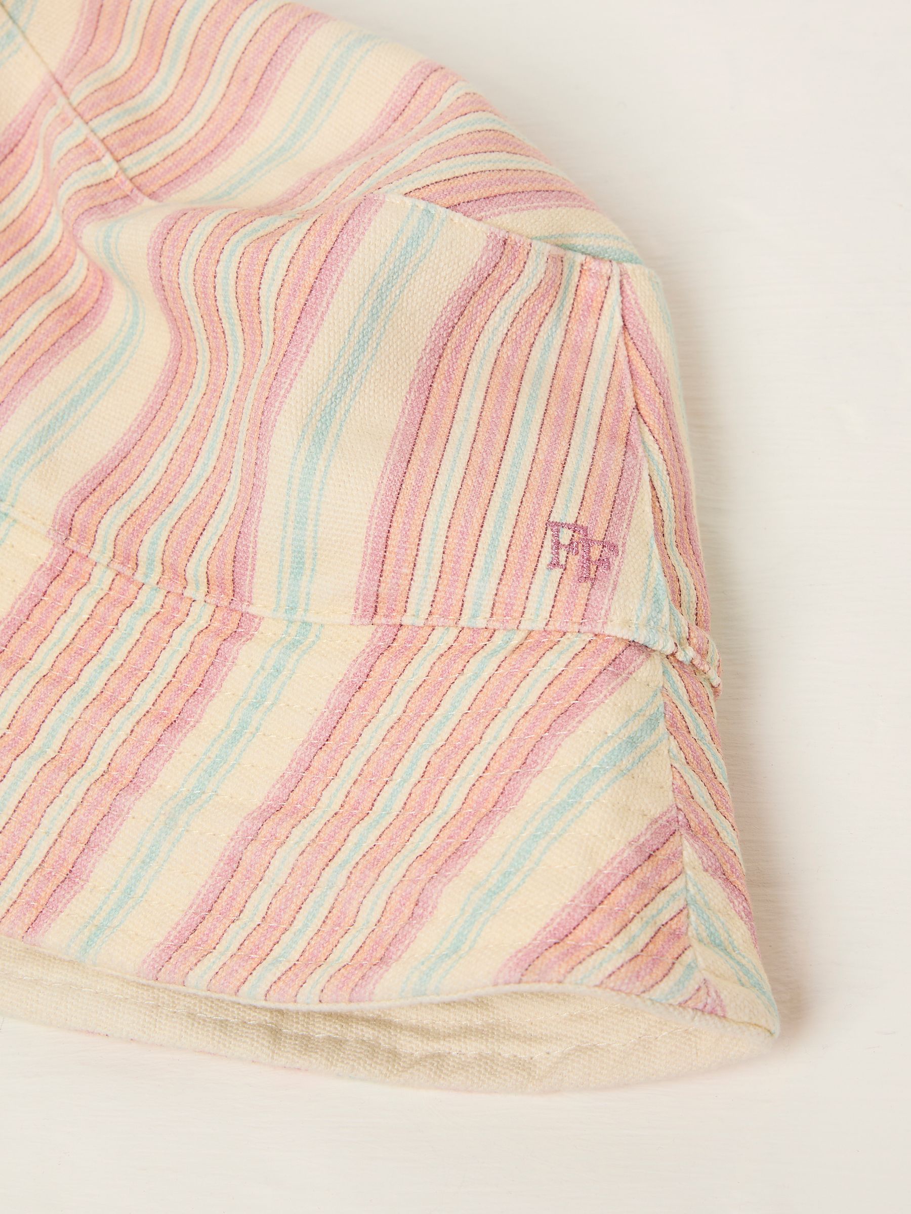 Pink Striped Bucket 100% Cotton Hat - Image 2 of 2