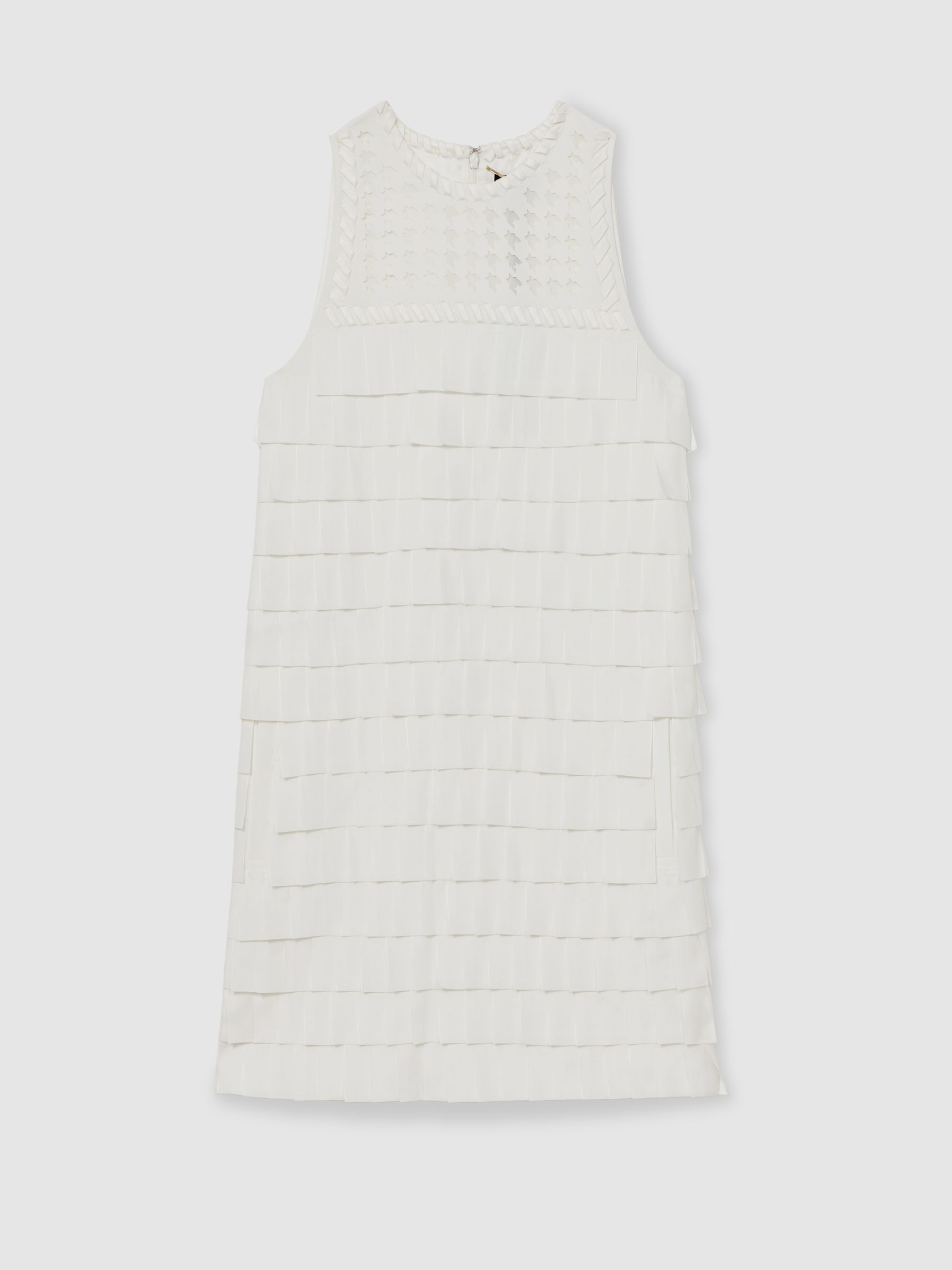 Atelier Layered Fringe Mini Dress in White - Image 2 of 6