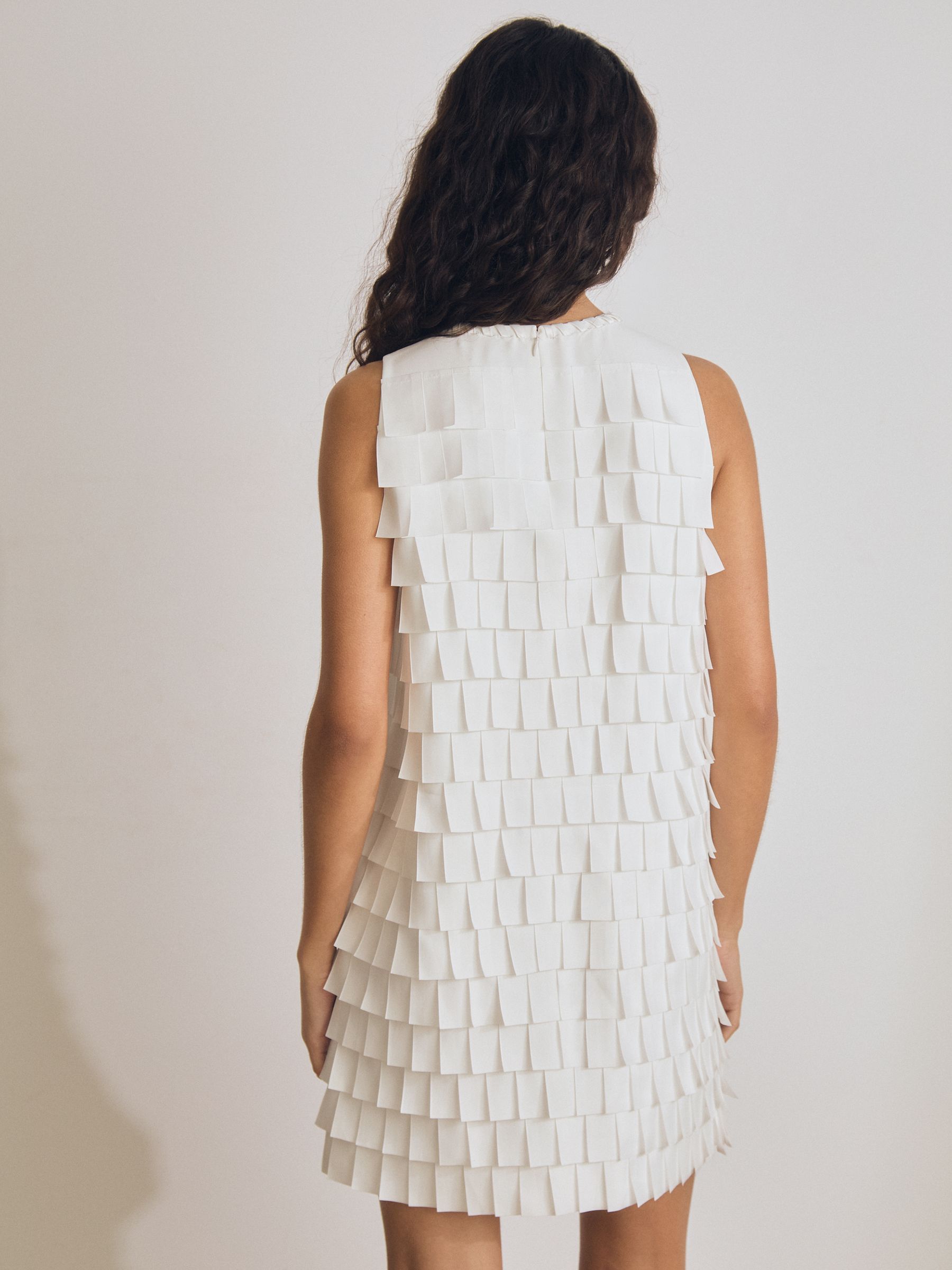 Atelier Layered Fringe Mini Dress in White - image 5