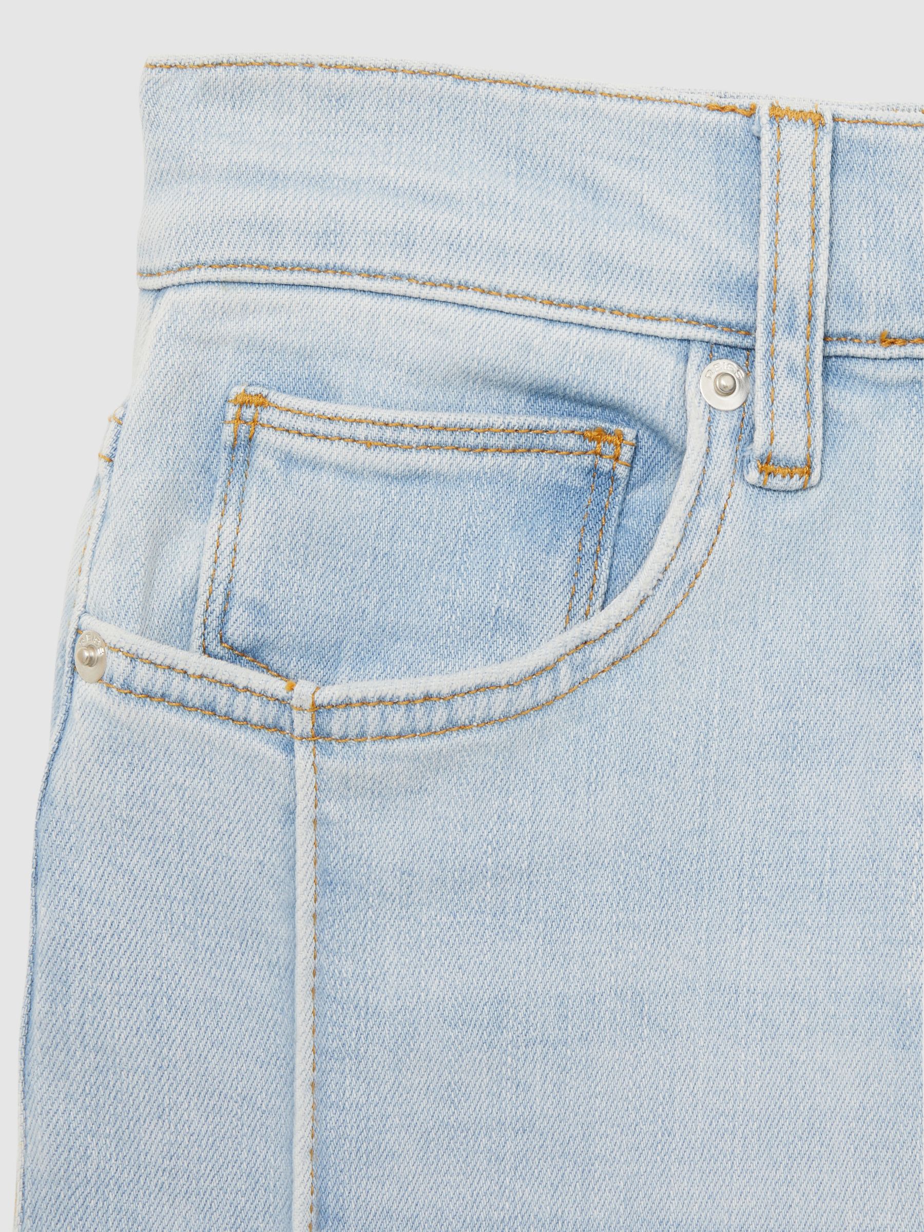 Petite Stretch-Cotton Wide-Leg Jeans in Light Blue - Image 6 of 7