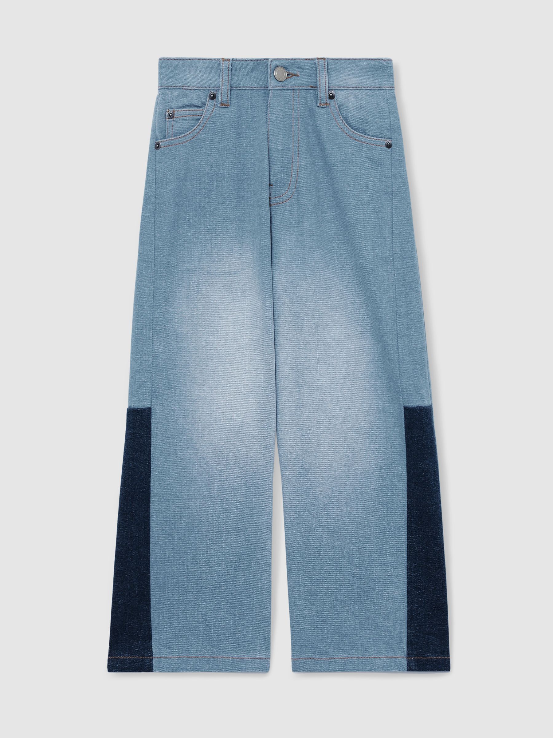 9-13 yrs Patchwork Denim Jeans Two-Tone in Blue - Image 2 of 4