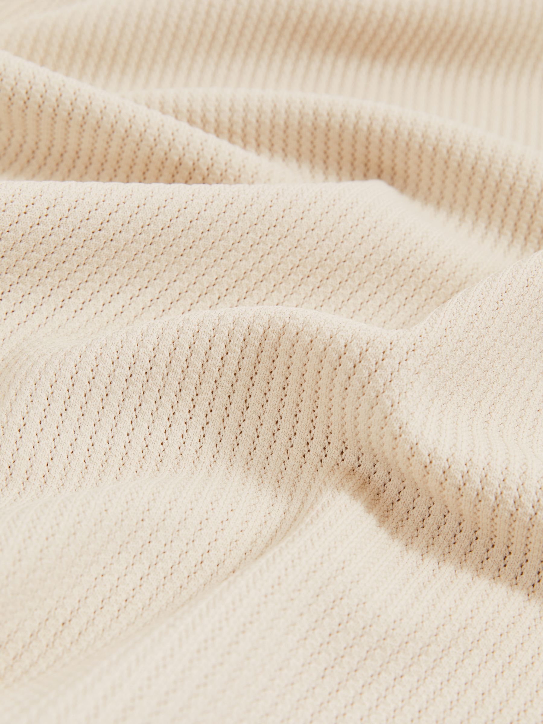 Textured Crew Neck Ribbed Vest in Off White - Image 6 of 6