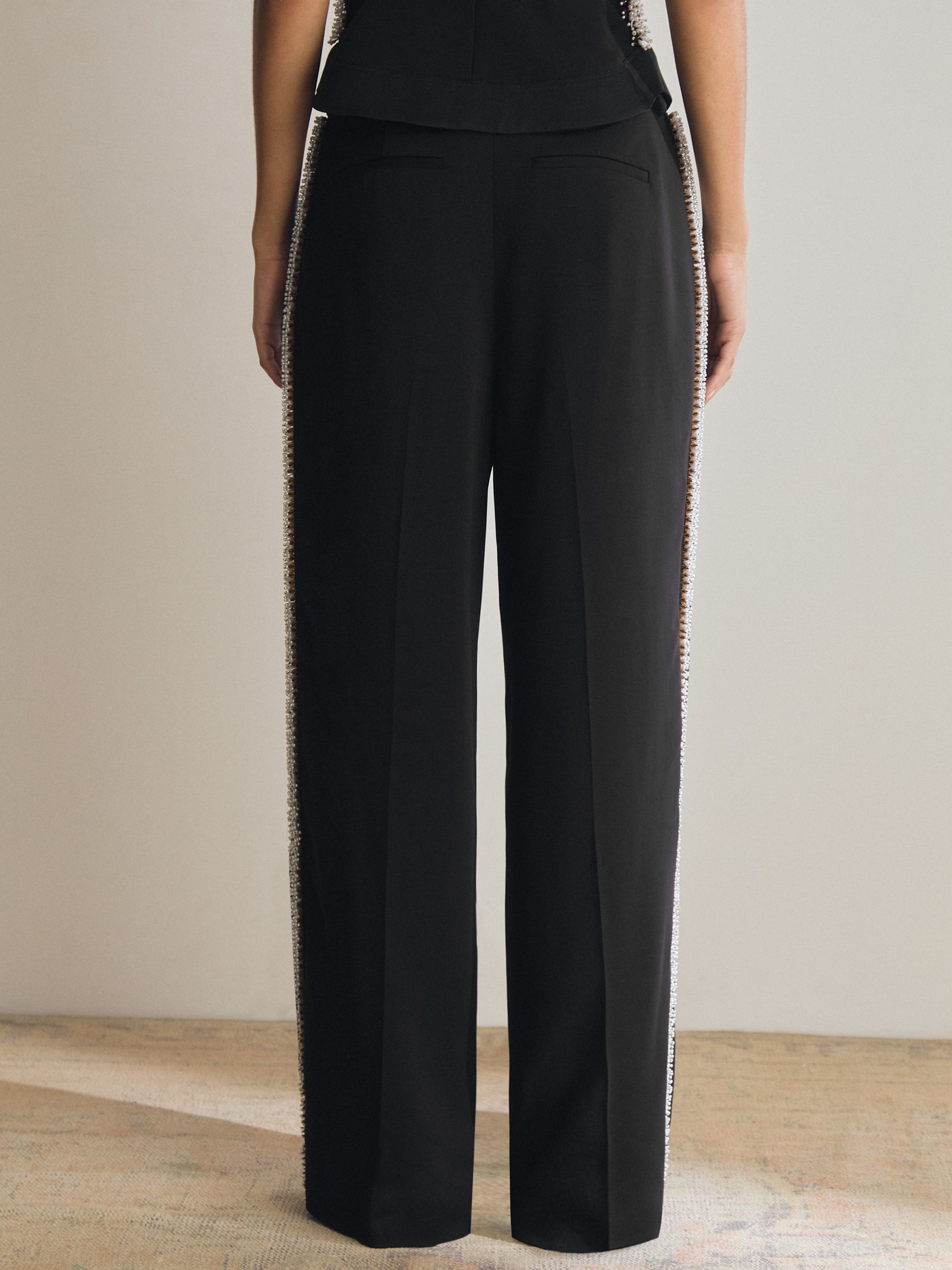 Atelier Embellished Wide-Leg Trousers in Black - Image 6 of 7