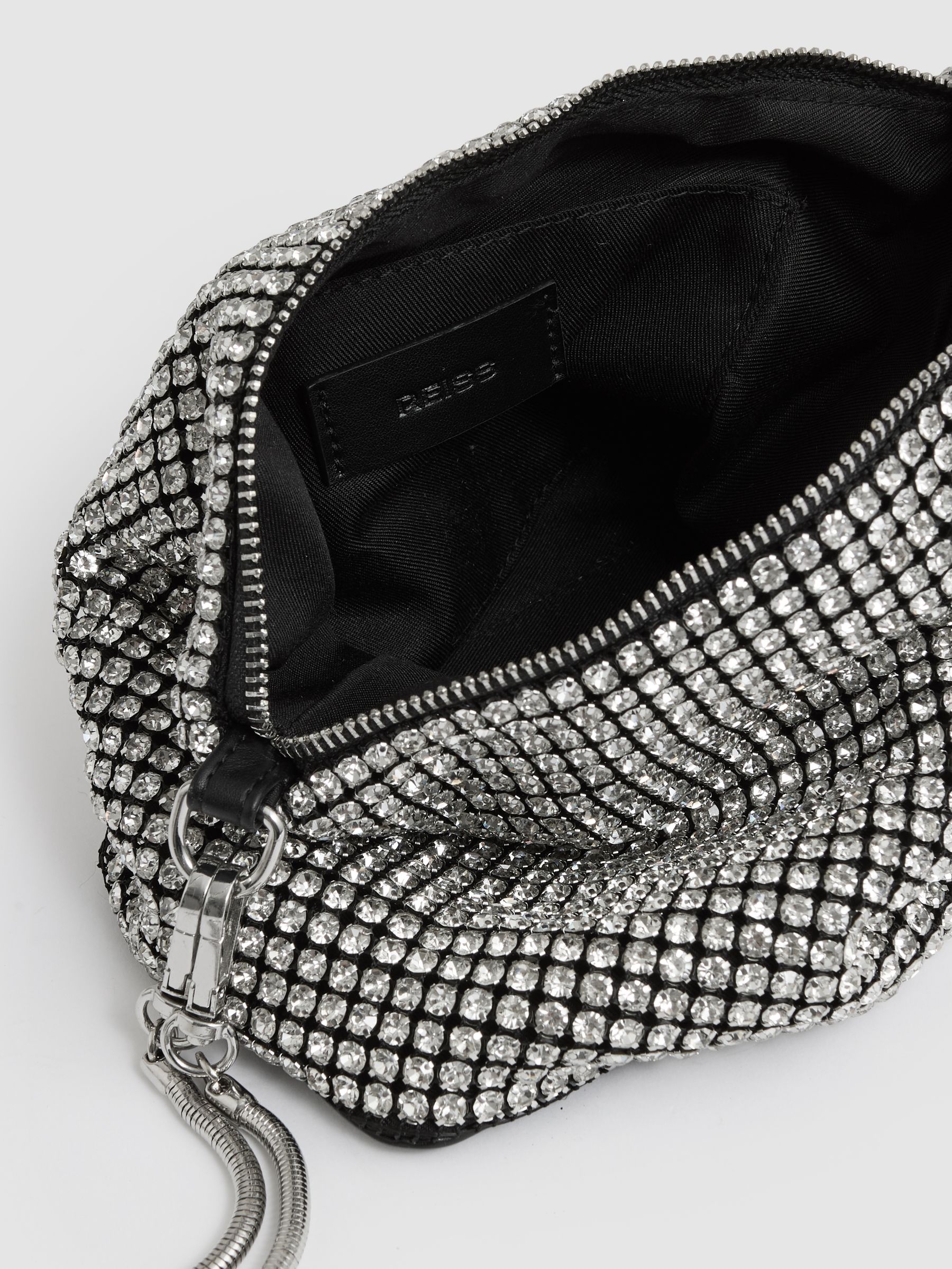 Crystal Bracelet Pouch Bag in Silver - Image 3 of 5