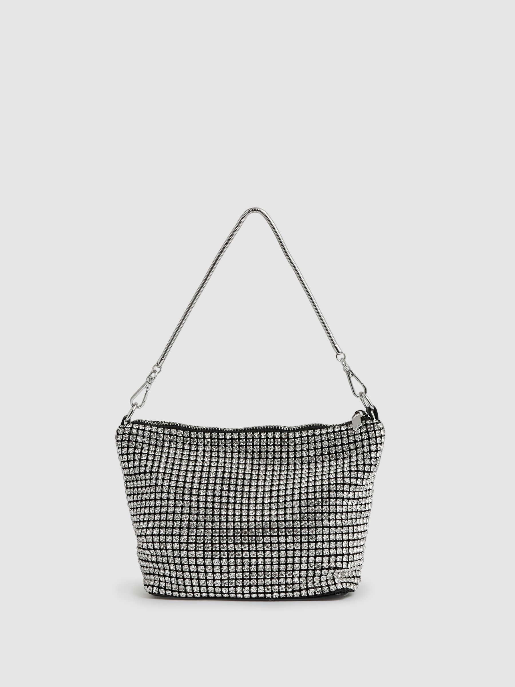 Crystal Bracelet Pouch Bag in Silver - image 3