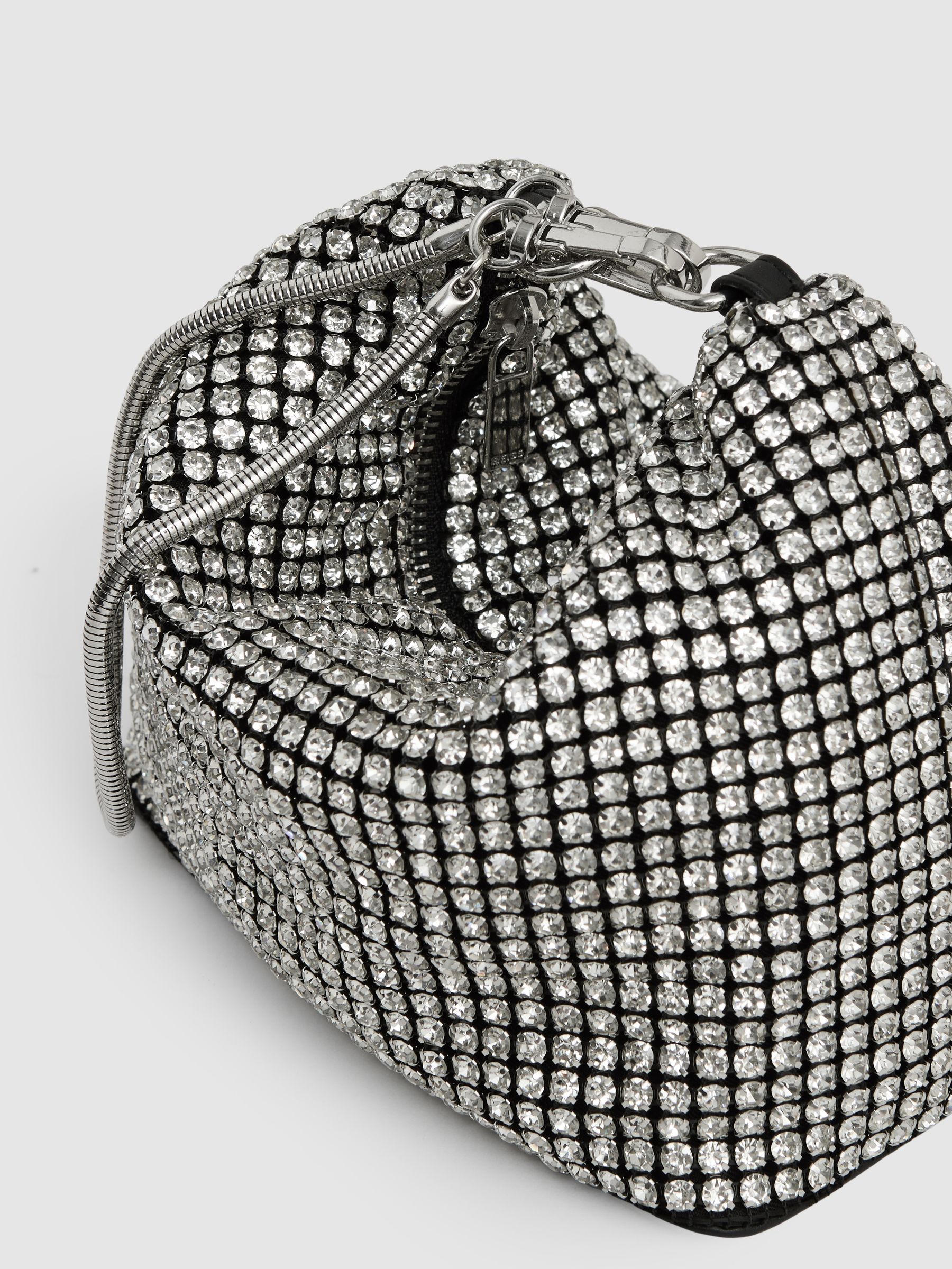 Crystal Bracelet Pouch Bag in Silver - image 5